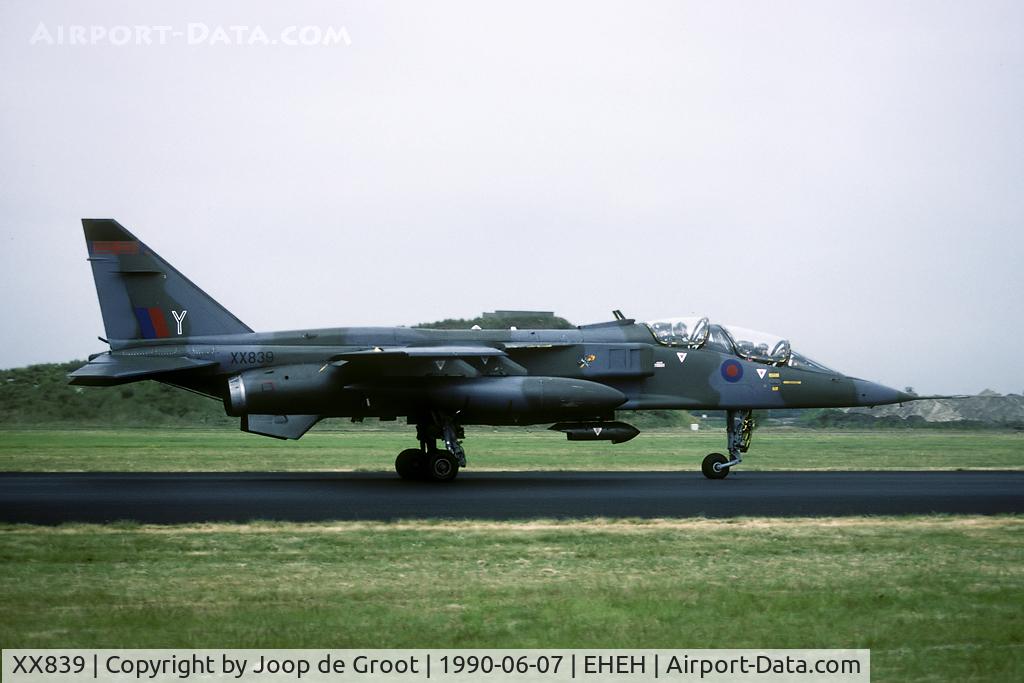 XX839, 1975 Sepecat Jaguar T.2A C/N B.27, This was one of the Jaguars participating in the 1990 squadron rotation.
