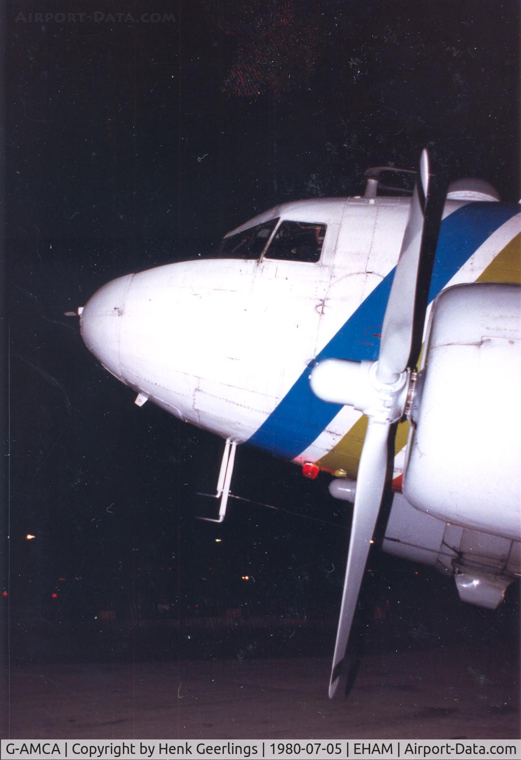 G-AMCA, 1945 Douglas DC-3C-R-1830-90C (C-47B) C/N 32966, Night Cargo Flt for British Caledonian AMS to Gatwick , JUL '80