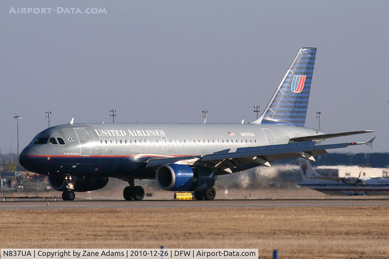 N837UA, 2001 Airbus A319-131 C/N 1474, United Airlines at DFW Airport