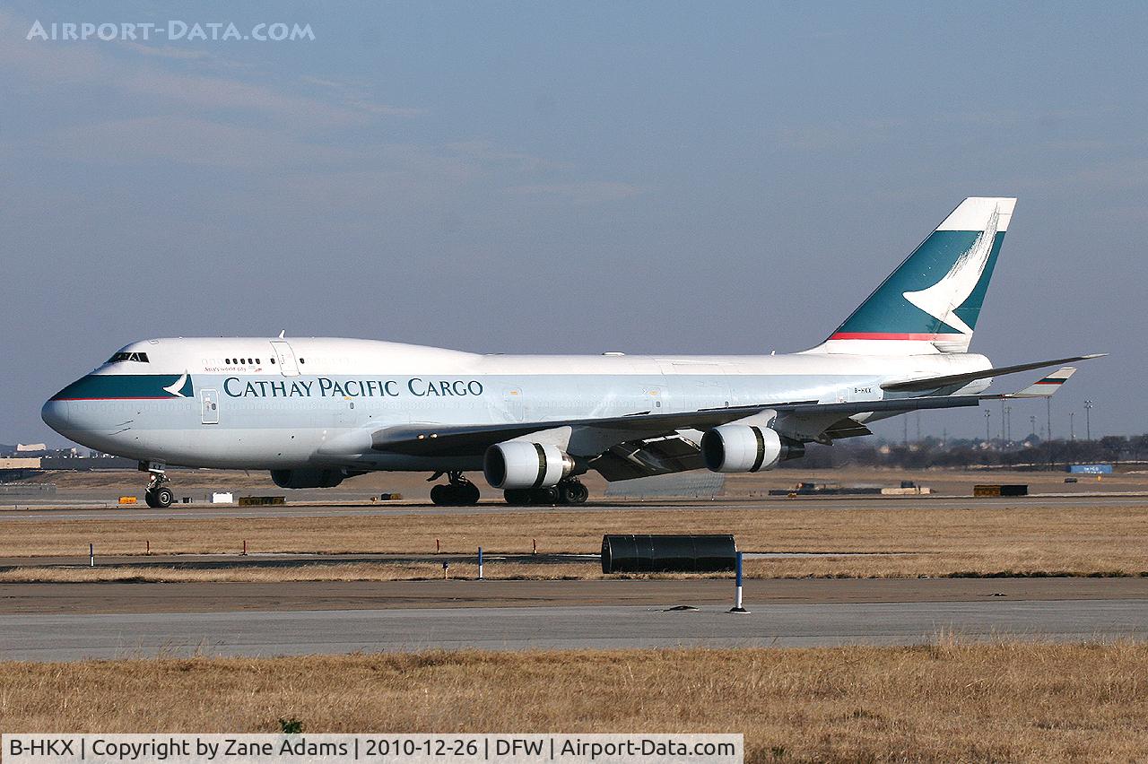 B-HKX, 1997 Boeing 747-412 C/N 26557, Cathay Pacific Lines 747 freighter at DFW Airport