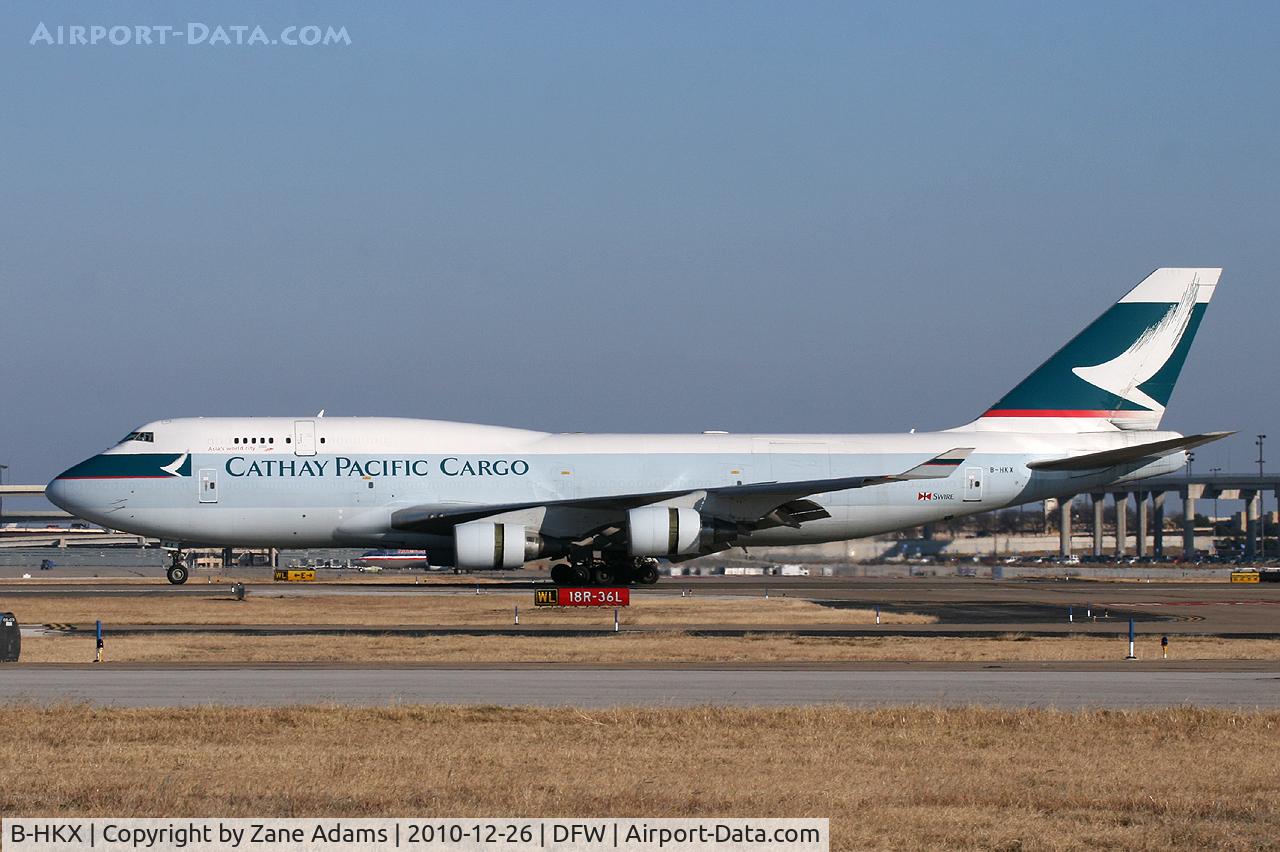 B-HKX, 1997 Boeing 747-412 C/N 26557, Cathay Pacific Lines 747 freighter at DFW Airport