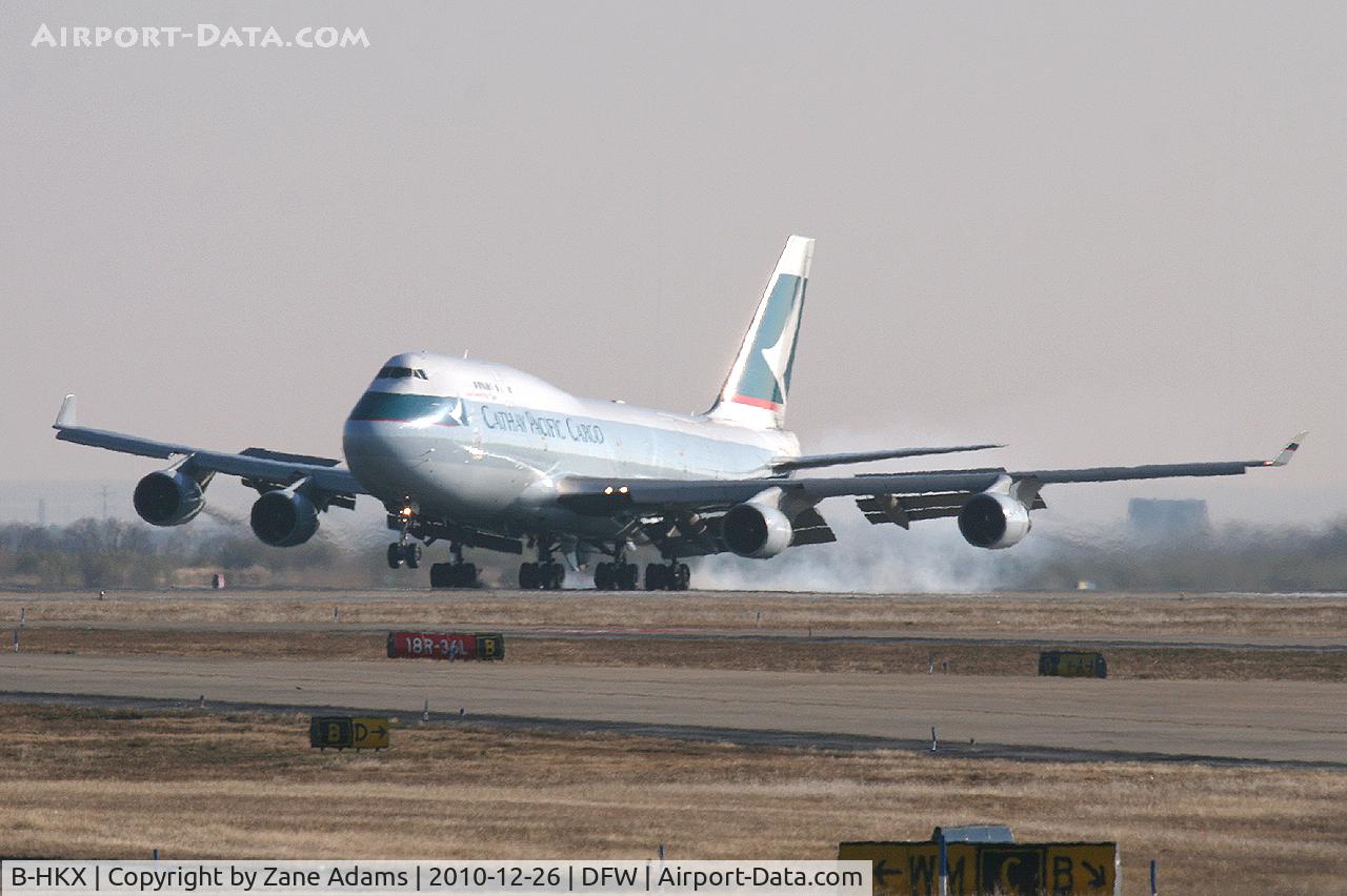 B-HKX, 1997 Boeing 747-412 C/N 26557, Cathay Pacific Lines 747 freighter at DFW Airport