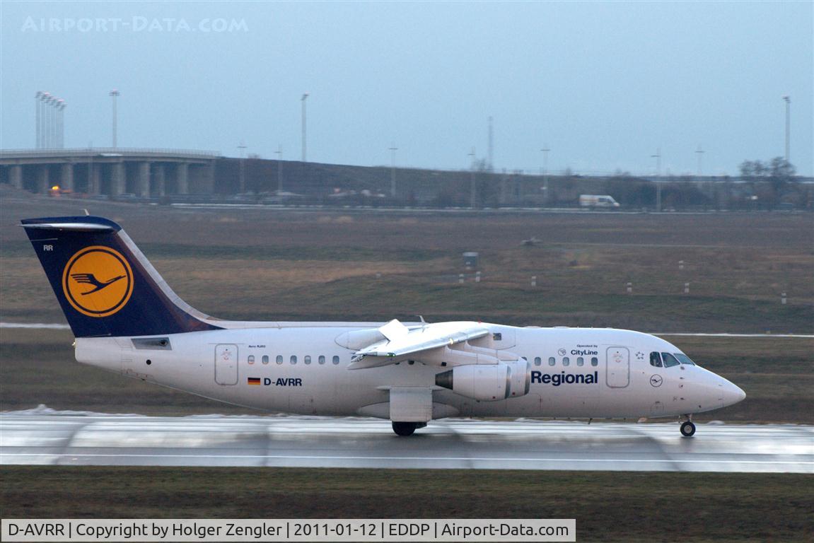 D-AVRR, 1997 BAE Systems Avro 146-RJ85 C/N E.2317, LH 2164 from Munich on rwy 26 R