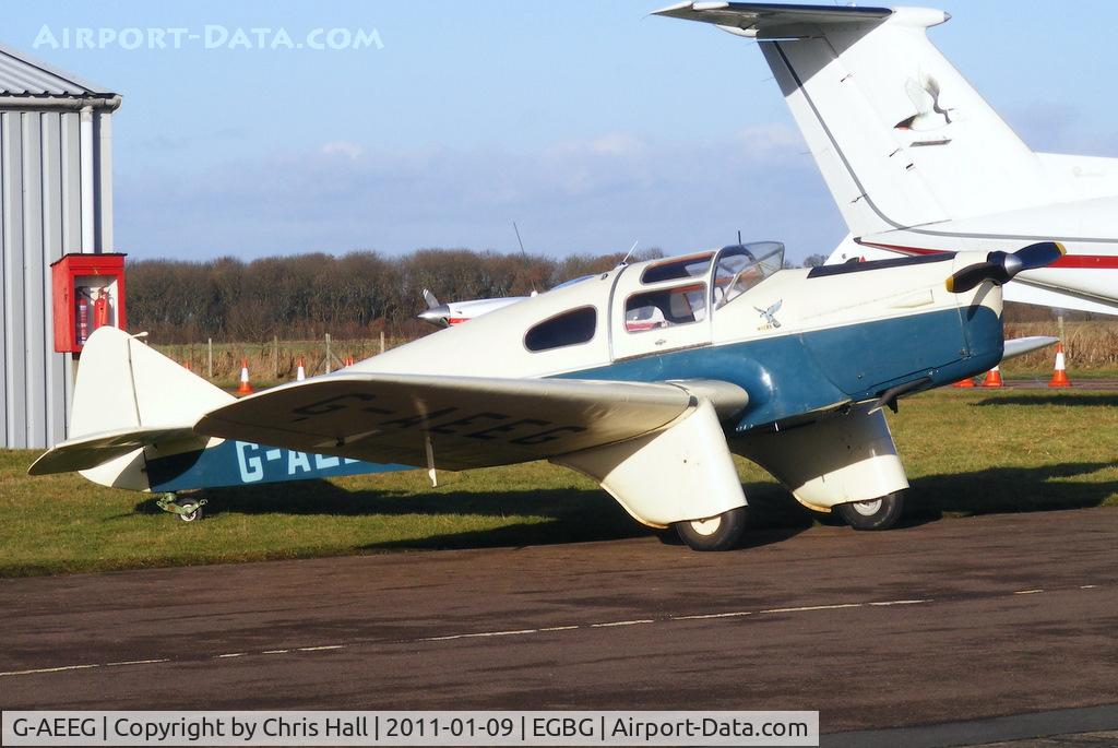 G-AEEG, 1936 Miles M-3A Falcon Major C/N 216, visitor from Old Warden to the BMAA Icicle 2011 fly-in