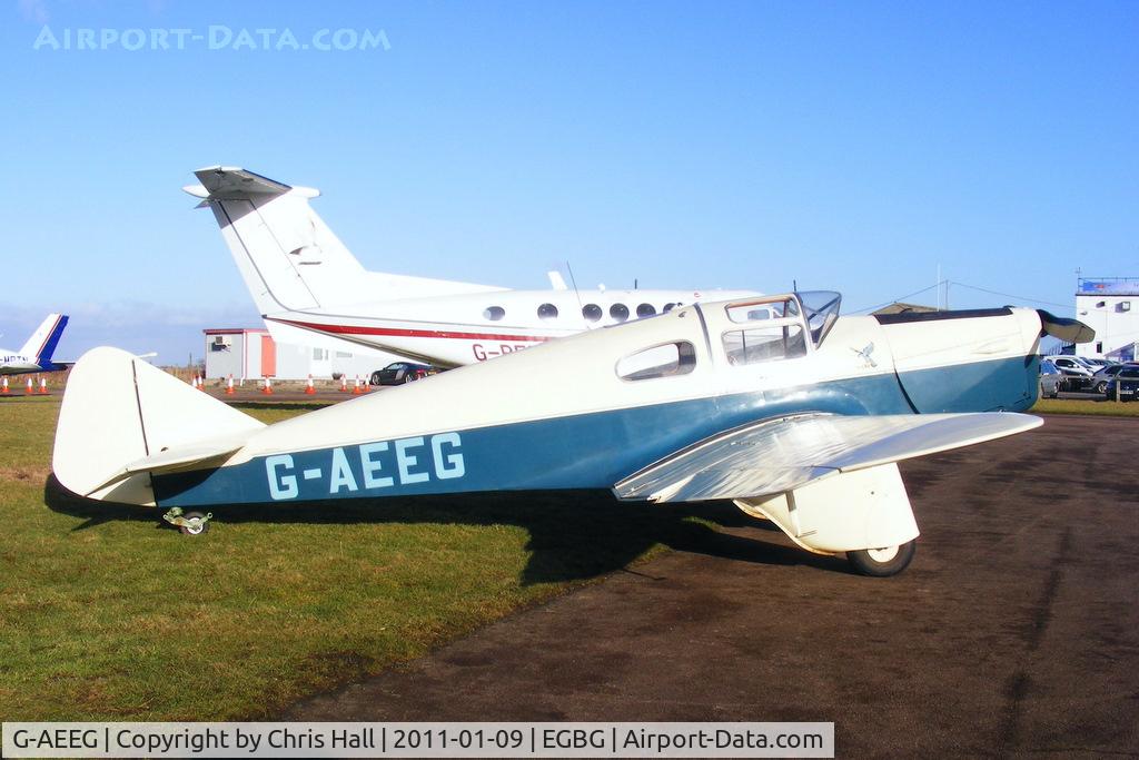 G-AEEG, 1936 Miles M-3A Falcon Major C/N 216, visitor from Old Warden to the BMAA Icicle 2011 fly-in