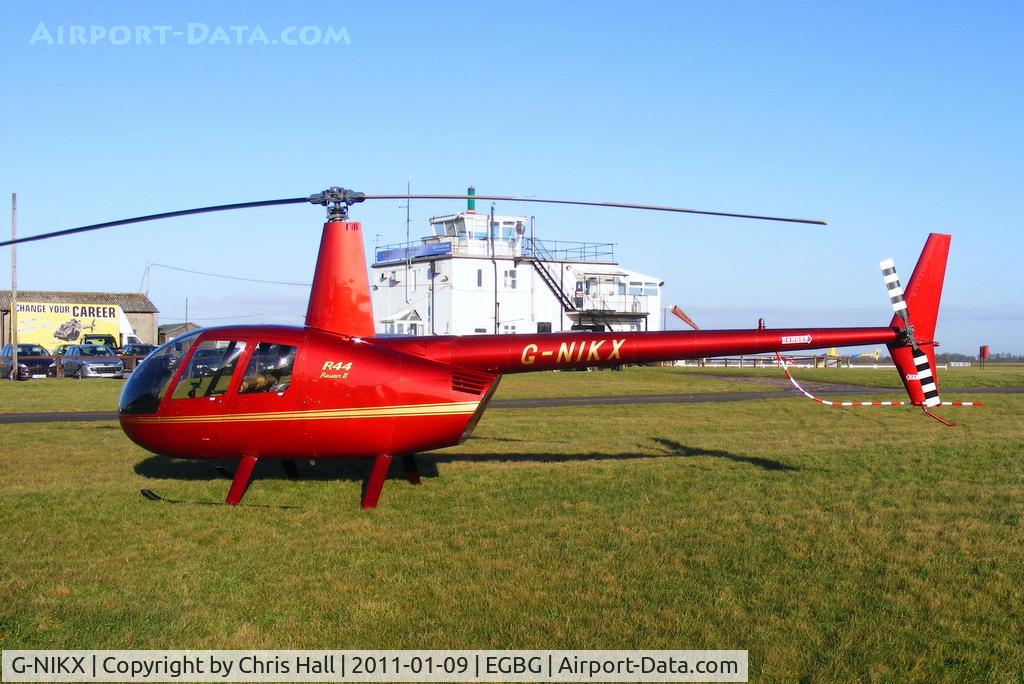G-NIKX, 2008 Robinson R44 Raven II C/N 12306, owned by Peter Holloway, who also owns a collection of Miles aircraft