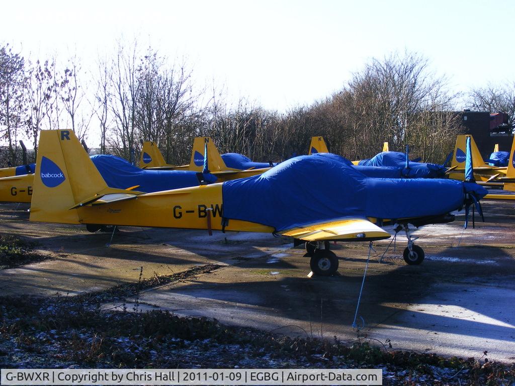 G-BWXR, 1997 Slingsby T-67M-260 Firefly C/N 2252, ex Babcock Defence Services, still in storage at Leicester