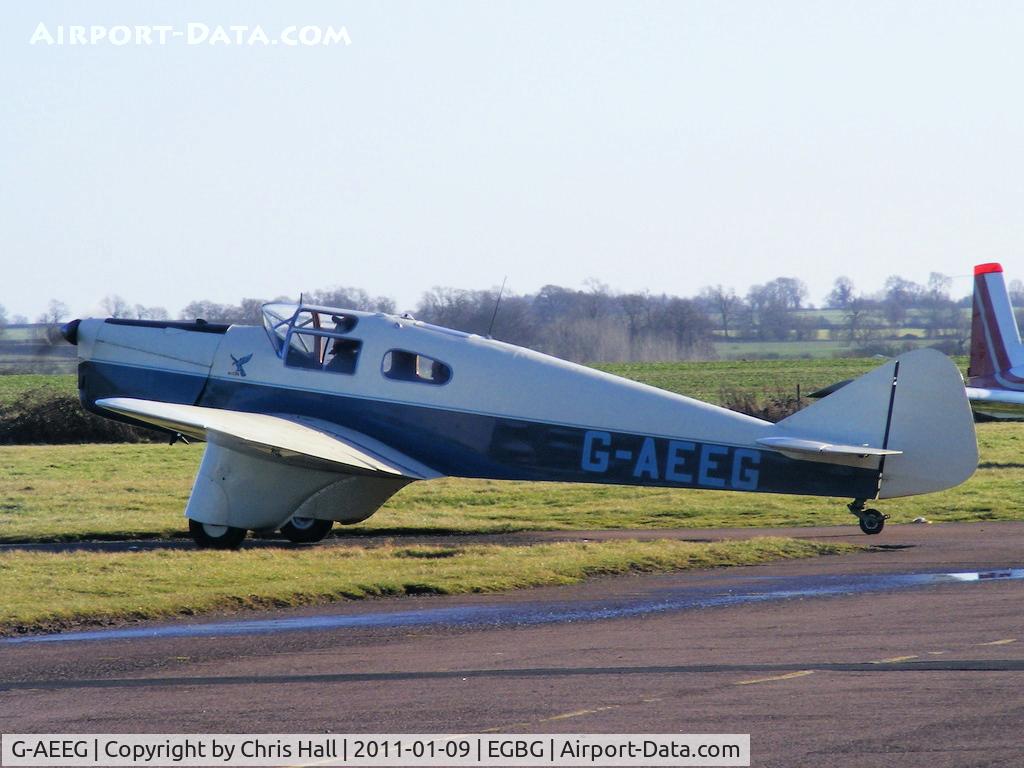 G-AEEG, 1936 Miles M-3A Falcon Major C/N 216, visitor from Old Warden to the BMAA Icicle 2011 fly-in