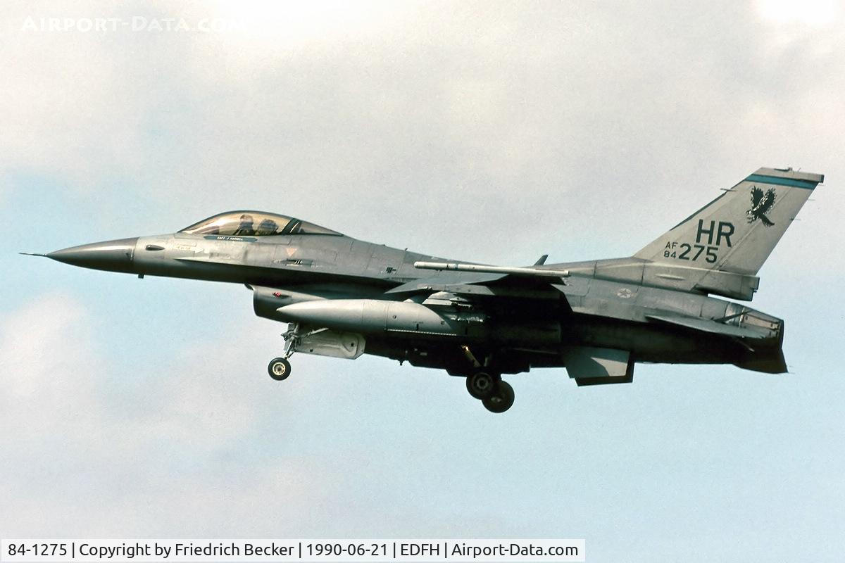 84-1275, 1984 General Dynamics F-16C Fighting Falcon C/N 5C-112, on final RW21