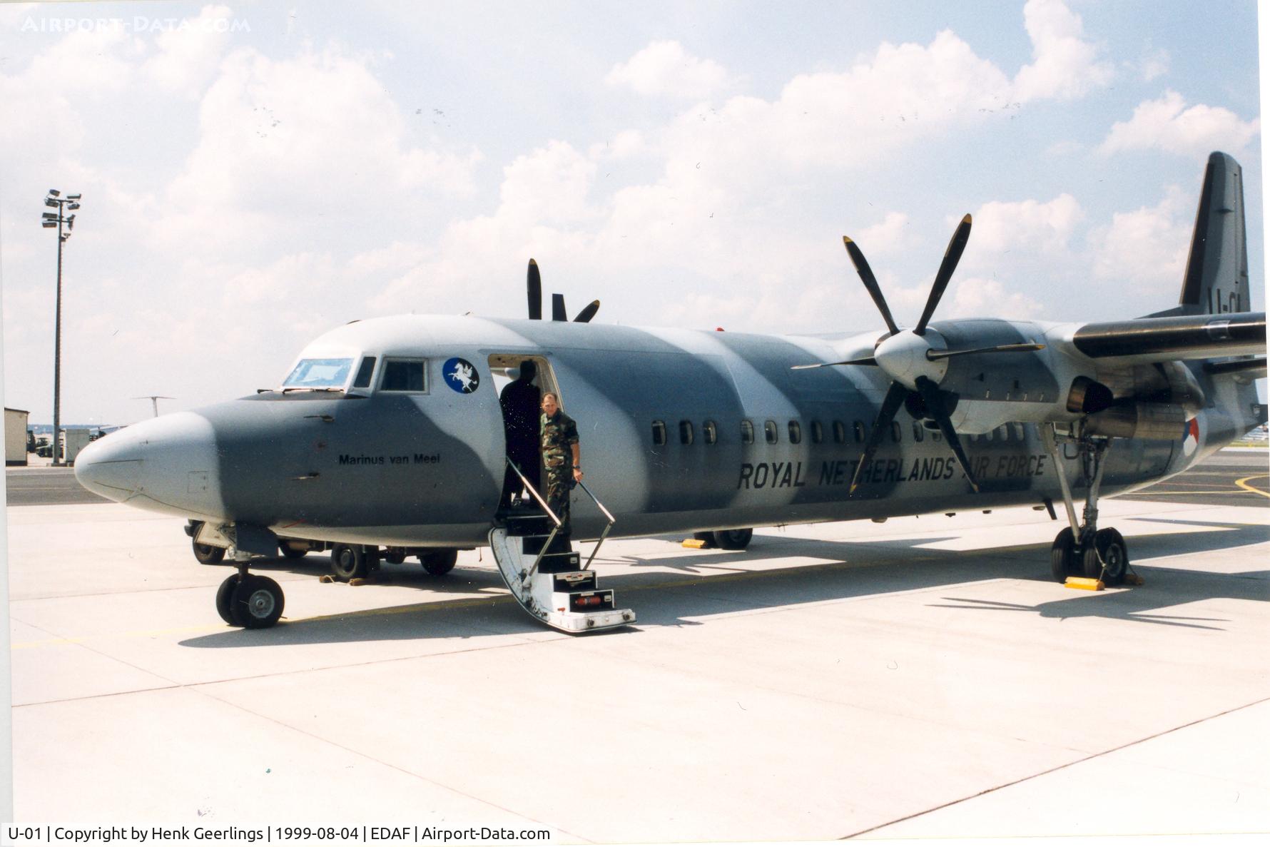 U-01, 1995 Fokker 60UTA-N C/N 20321, KLu Fokker 60 at Rhein Main AFB - Germany