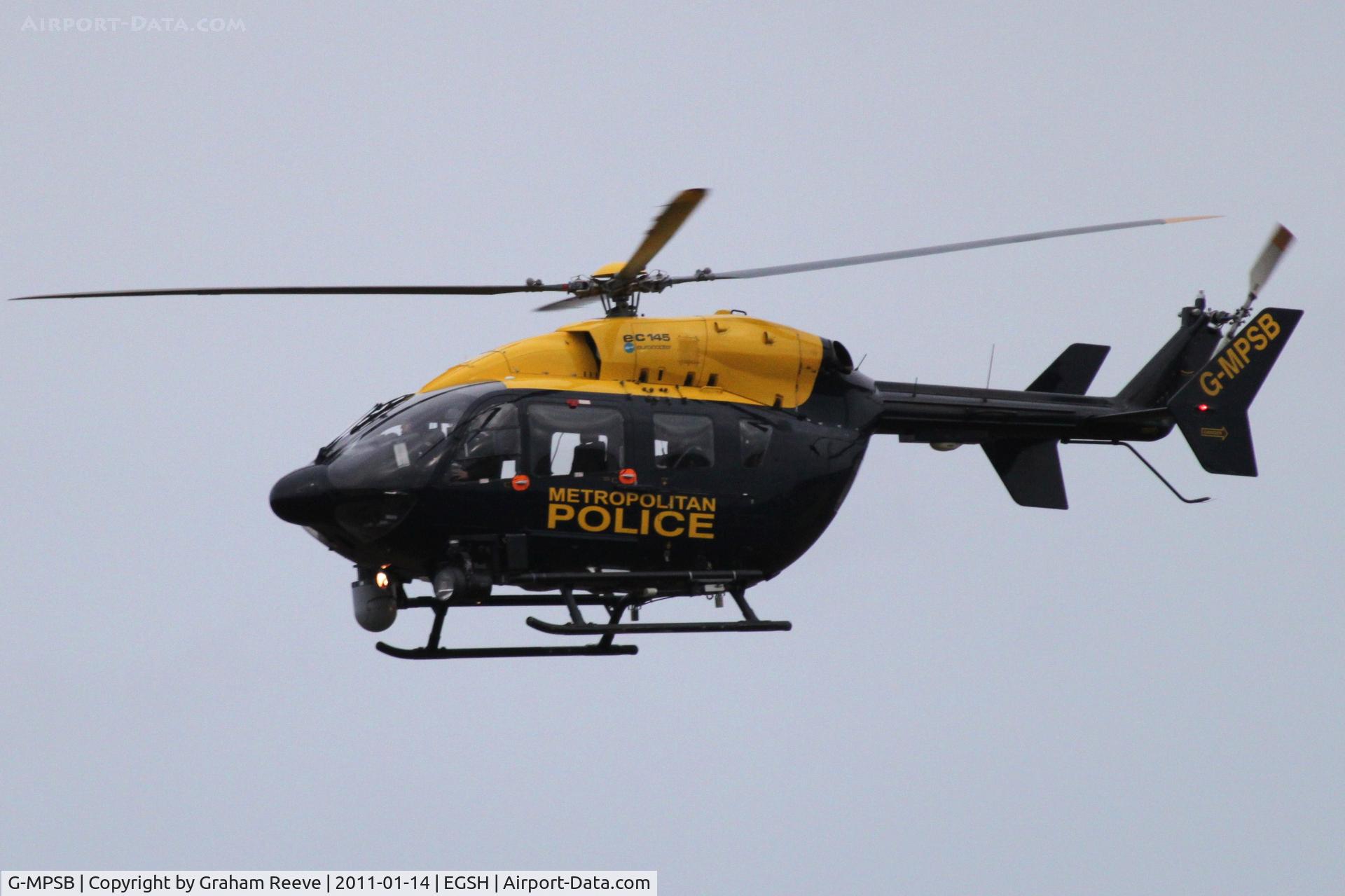G-MPSB, 2005 Eurocopter-Kawasaki EC-145 (BK-117C-2) C/N 9068, About to land.