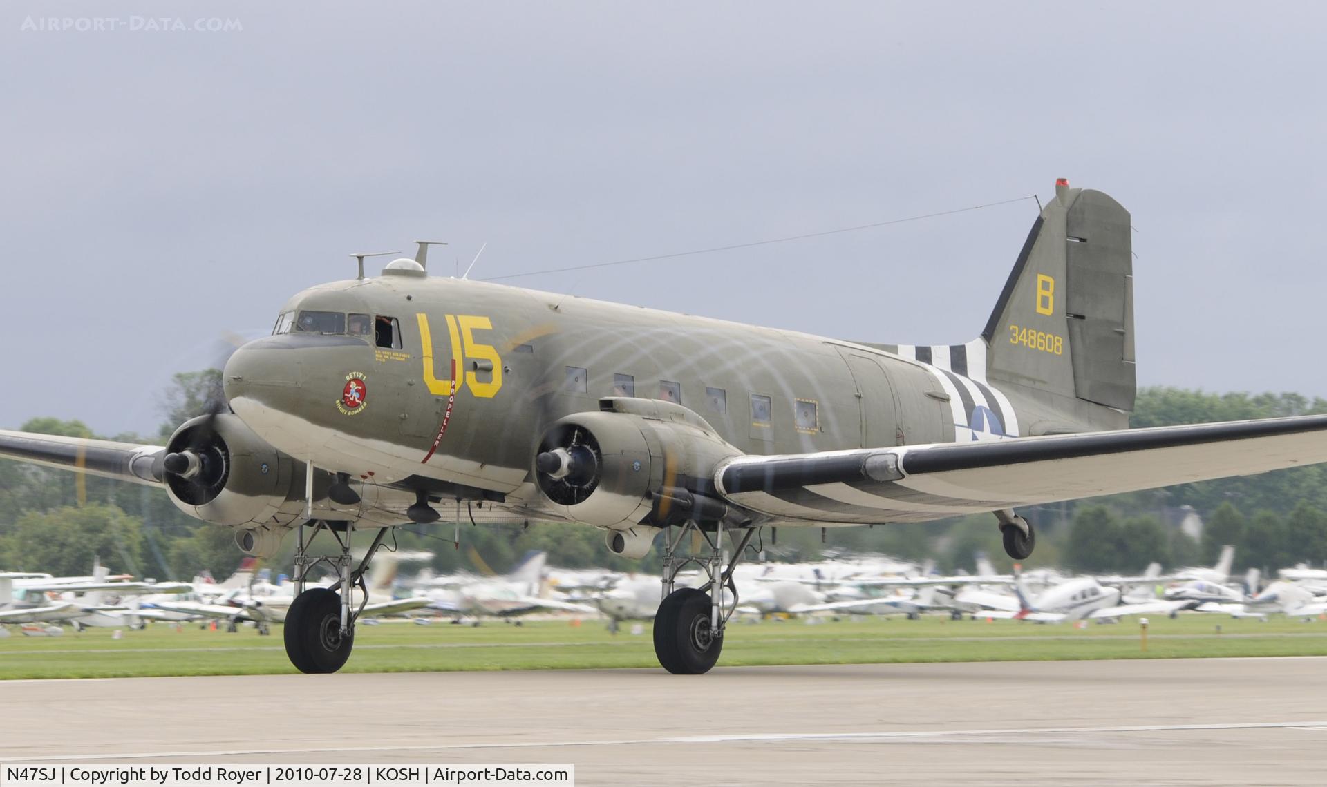 N47SJ, 1943 Douglas DC3C-R (C-47B-5-DK) C/N 14423, AIRVENTURE 2010