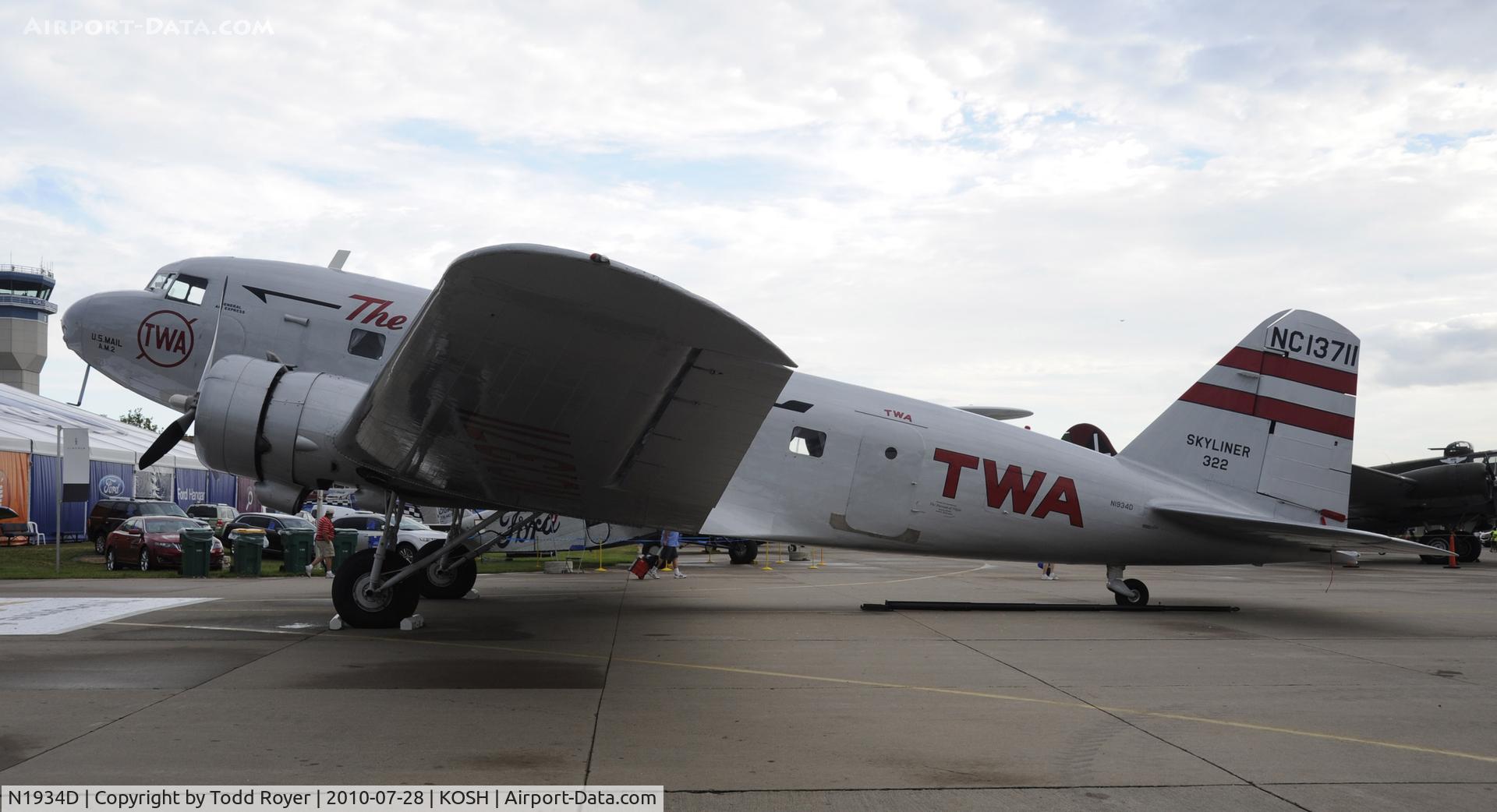 N1934D, 1935 Douglas DC-2-118B C/N 1368, AIRVENTURE 2010