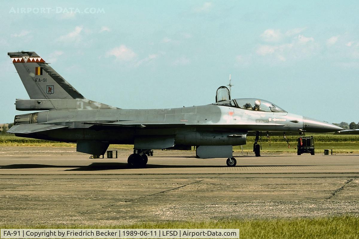 FA-91, 1980 SABCA F-16AM Fighting Falcon C/N 6H-91, taxying to the active