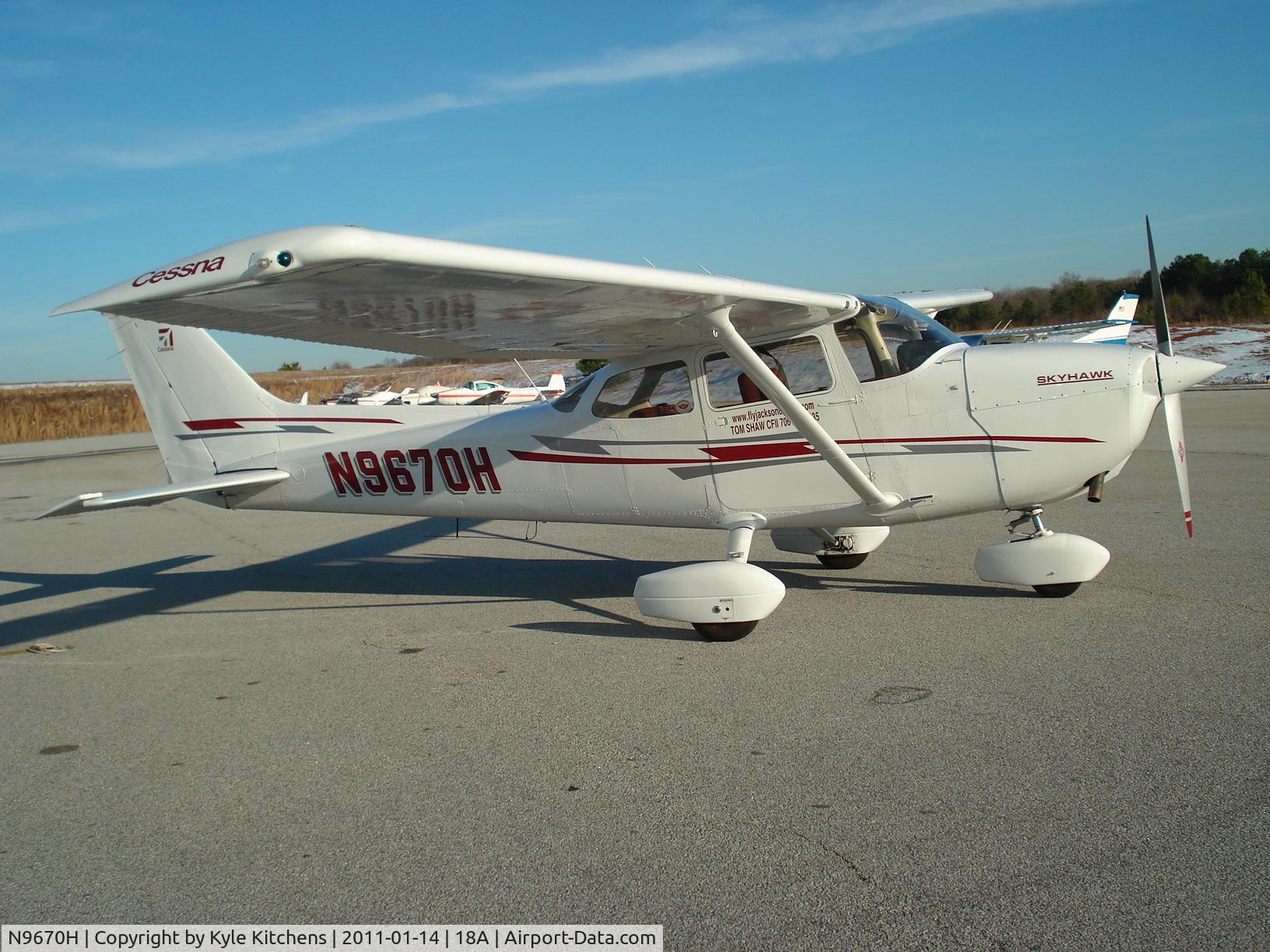 N9670H, 1975 Cessna 172M C/N 17266302, N9670H parked on the ramp @ 18A