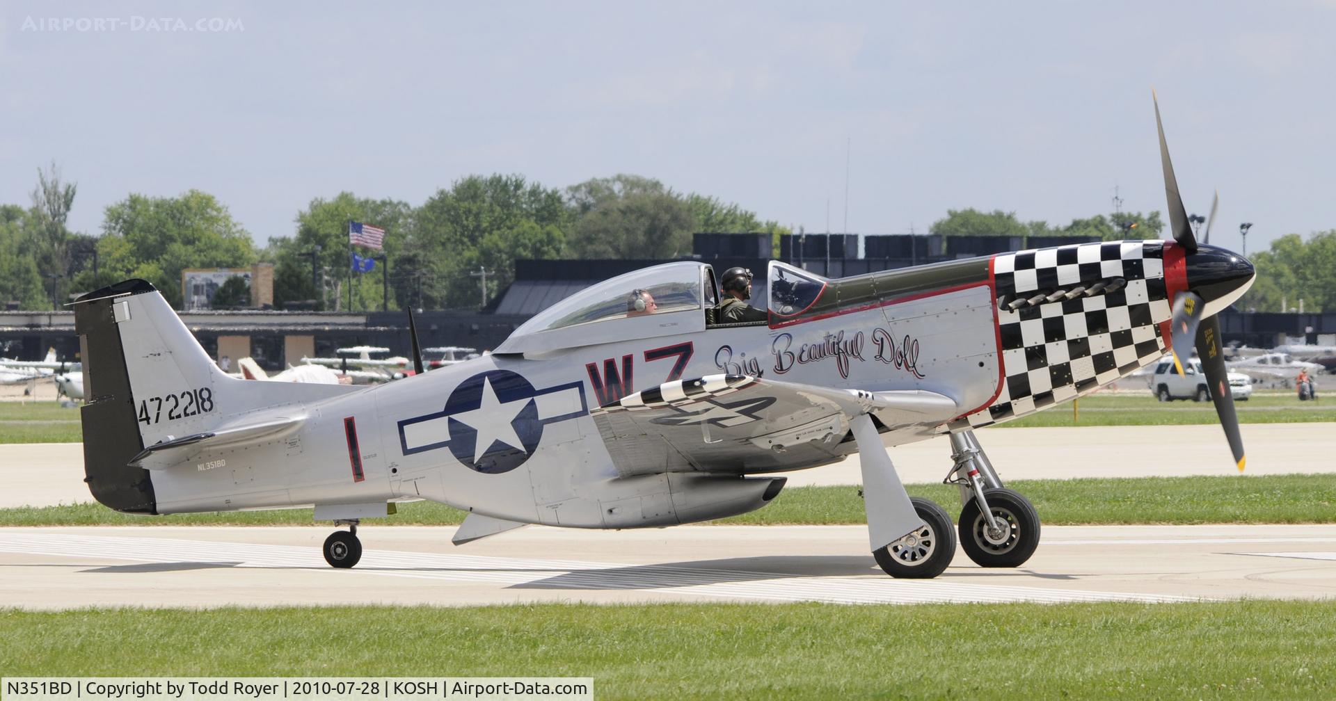 N351BD, 1944 North American F-51D Mustang C/N 44-85634, AIRVENTURE 2010