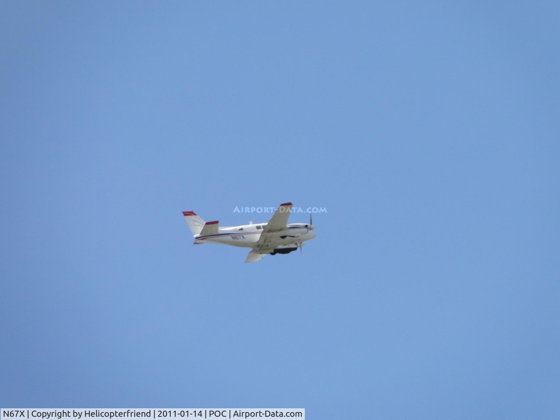 N67X, 1967 Beech 65-A90-1 C/N LM-14, Given permission to cross active runways and continue northbound
