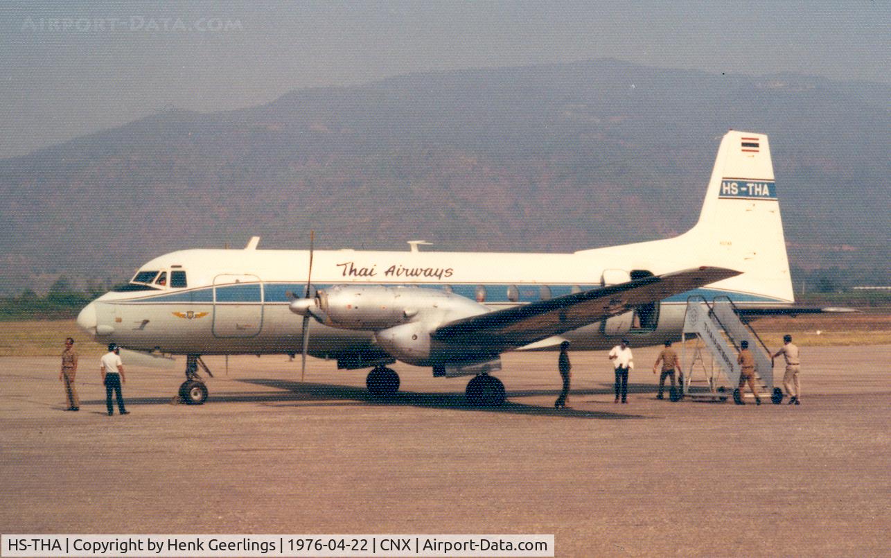 HS-THA, 1964 Hawker Siddeley HS.748 Series 2 C/N 1567, Thai Airways , Chiang Mai Apr '76