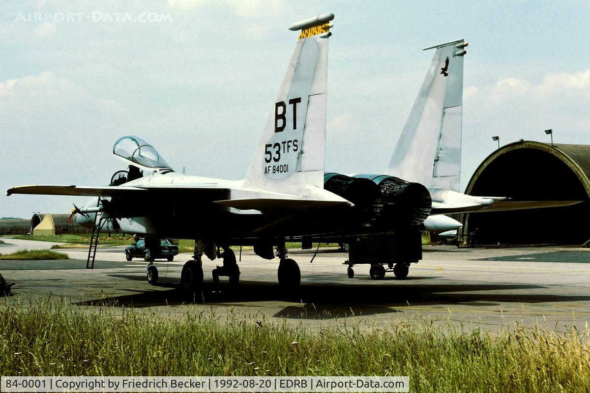 84-0001, 1984 McDonnell Douglas F-15C Eagle C/N 0908/C304, flightline at Bitburg