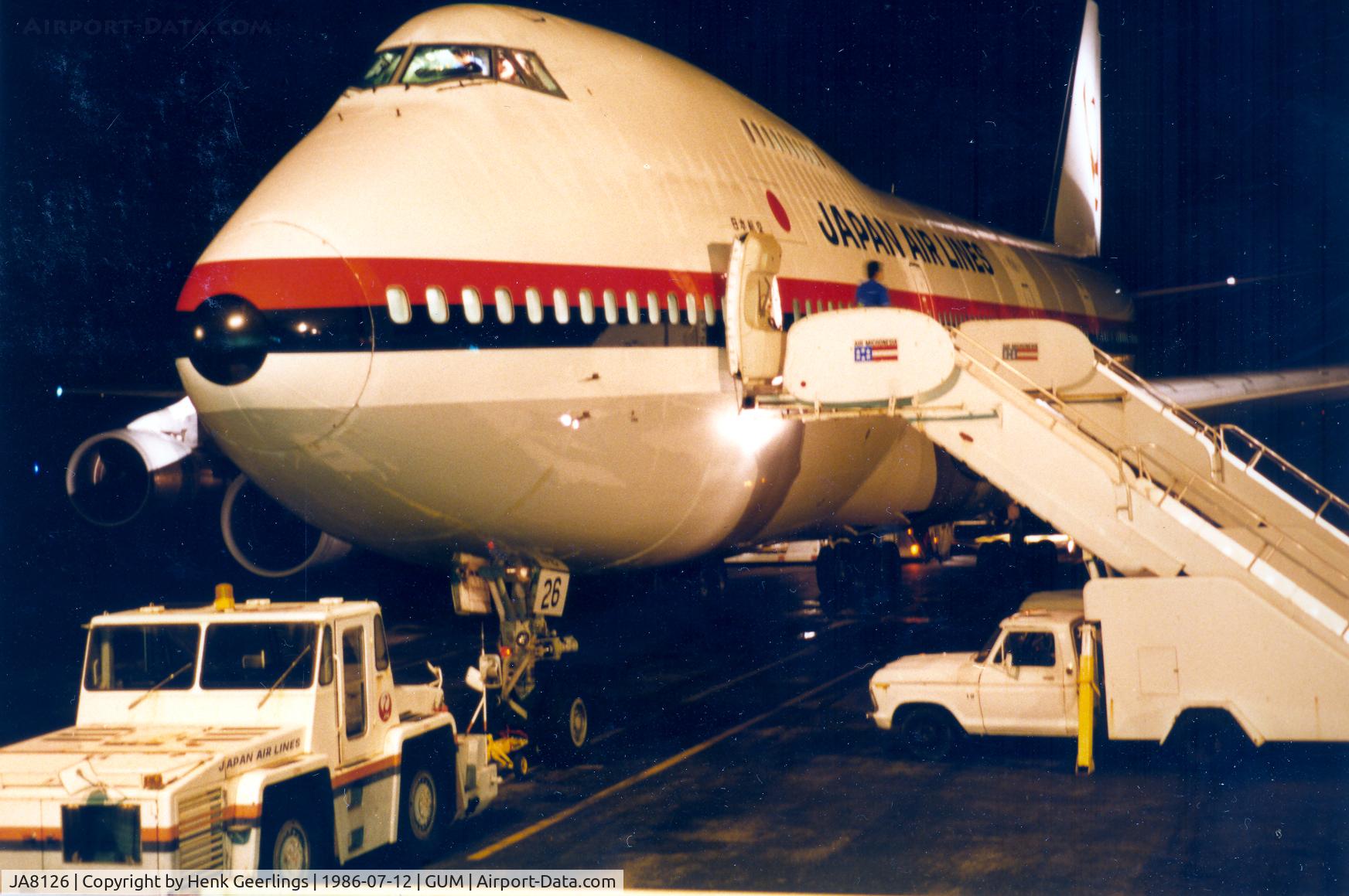 JA8126, 1975 Boeing 47SR-46(SF) C/N 21033, Japan Air Lines Departure Guam - TYO