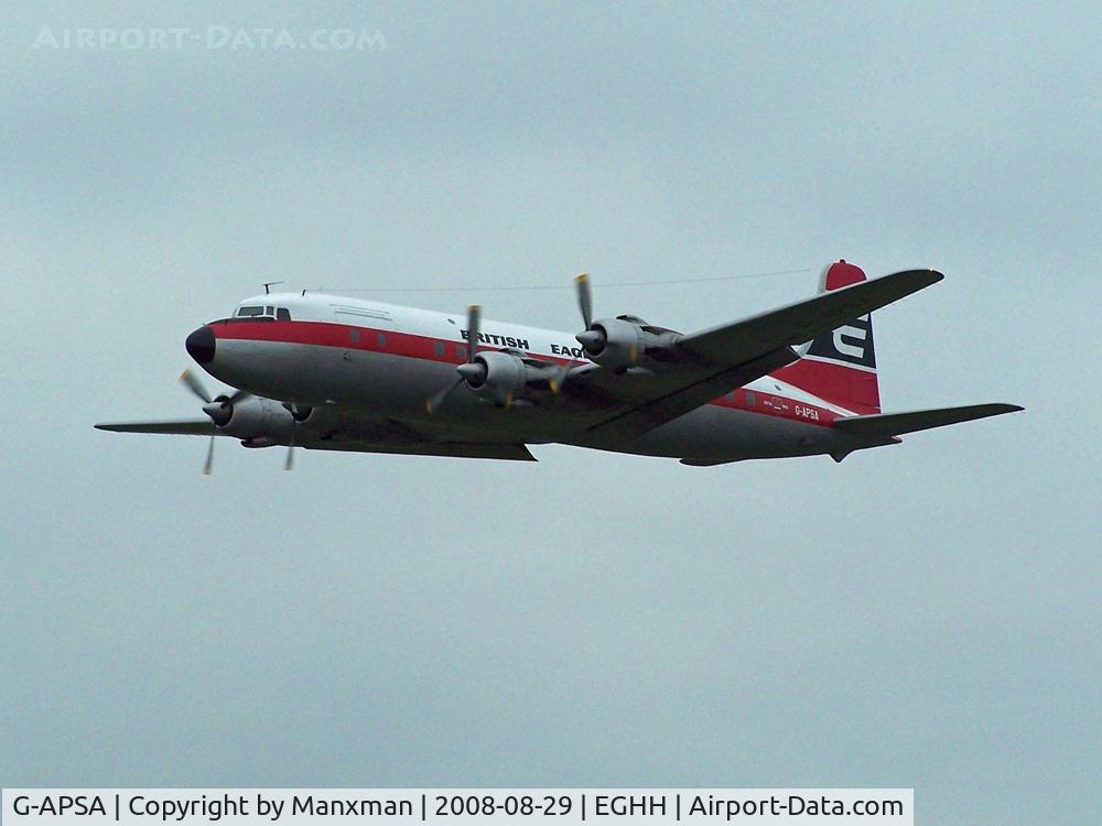 G-APSA, 1958 Douglas DC-6A C/N 45497, Air Atlantique DC-6 G-APSA makes a flypast of BOH