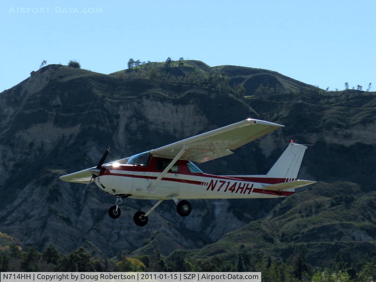 N714HH, 1977 Cessna 150M C/N 15079185, 1977 Cessna 150M, Continental O-200 100 Hp, on final Rwy 04