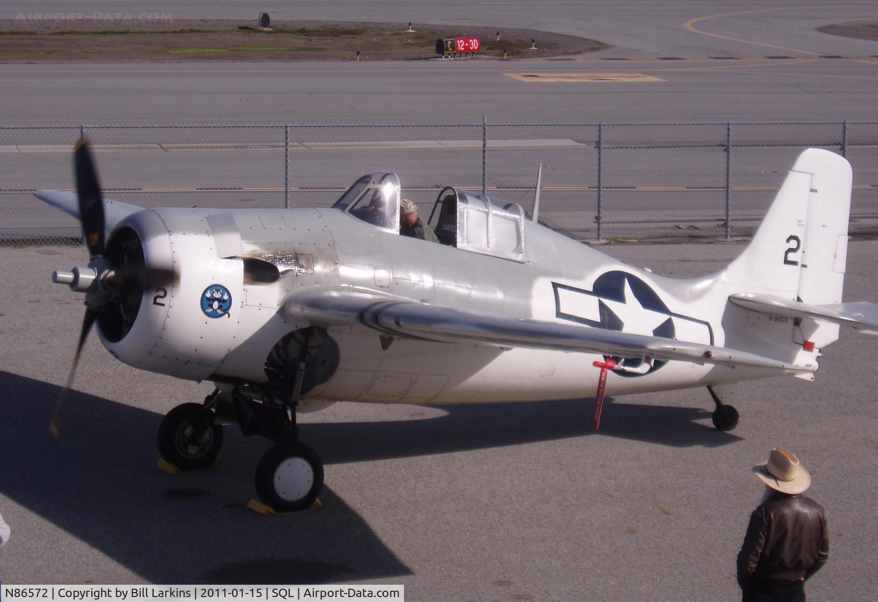 N86572, General Motors (Grumman) FM-2 Wildcat C/N 5626, Demonstration flight for the Hiller Aviation Museum.
