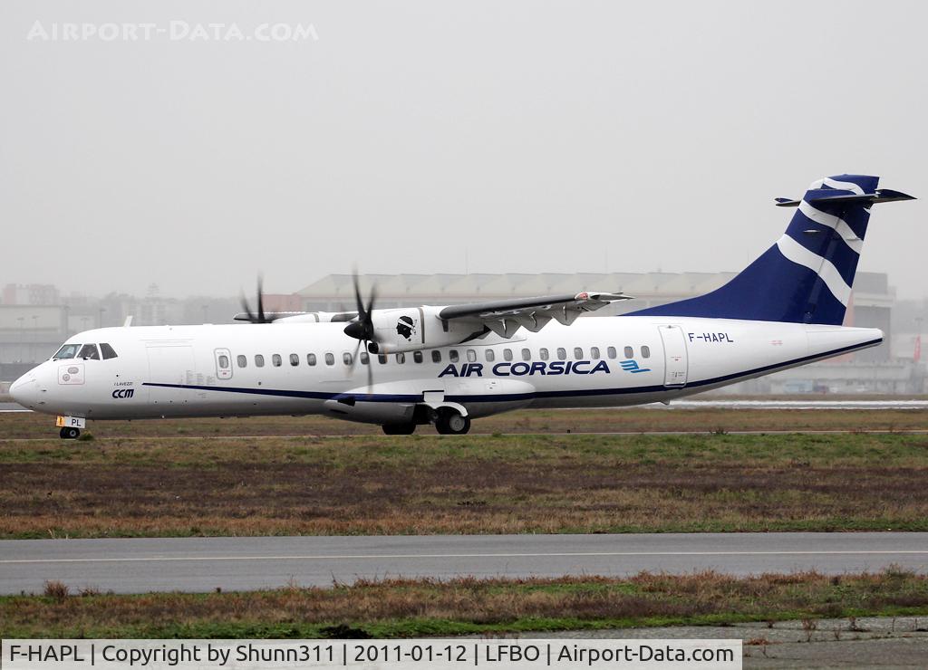 F-HAPL, 2000 ATR 72-212A C/N 654, Taxiing holding point rwy 32R for departure...