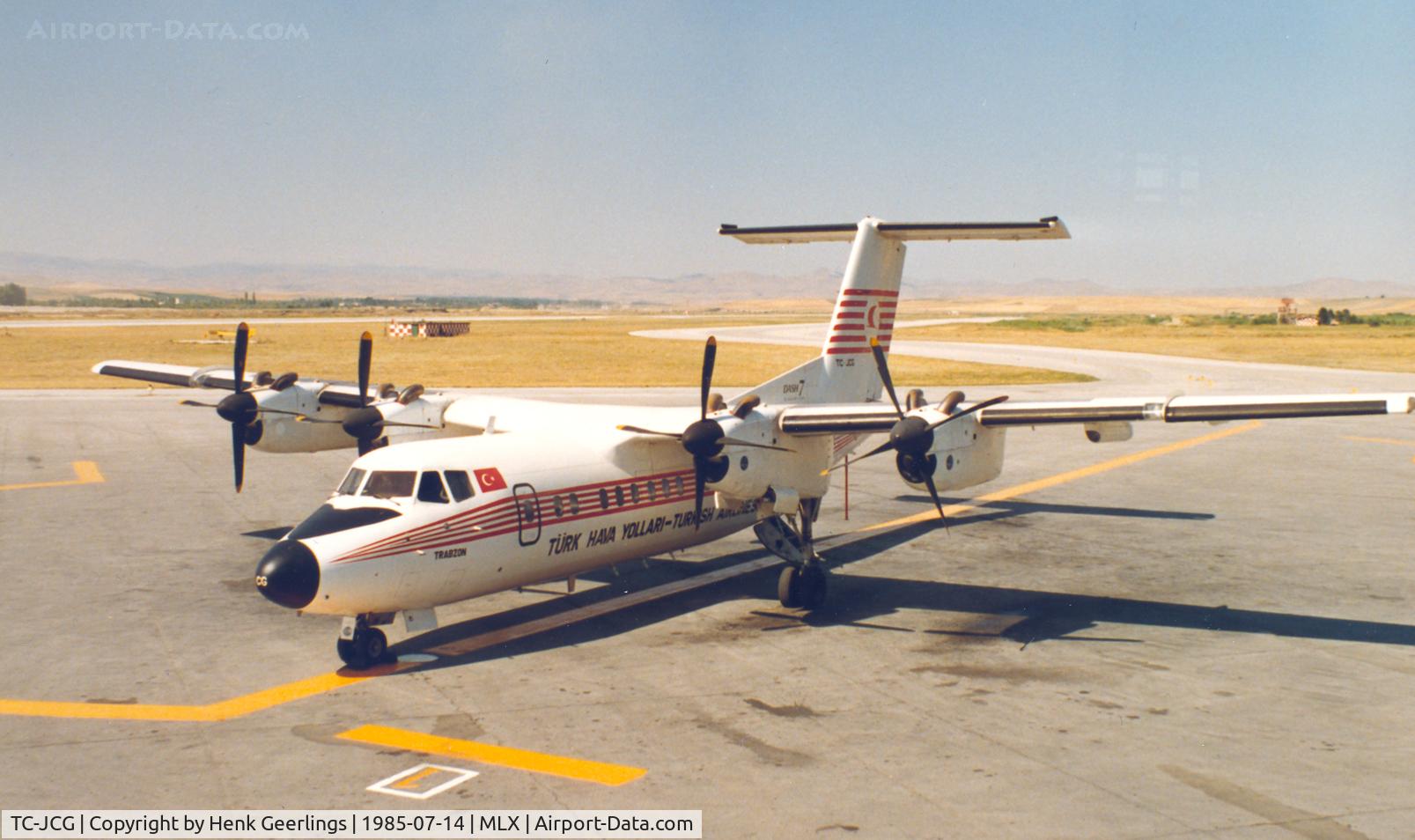 TC-JCG, De Havilland Canada DHC-7-102 Dash 7 C/N 33, Turkish Airlines , Dash 7 at Malatya ,1985
