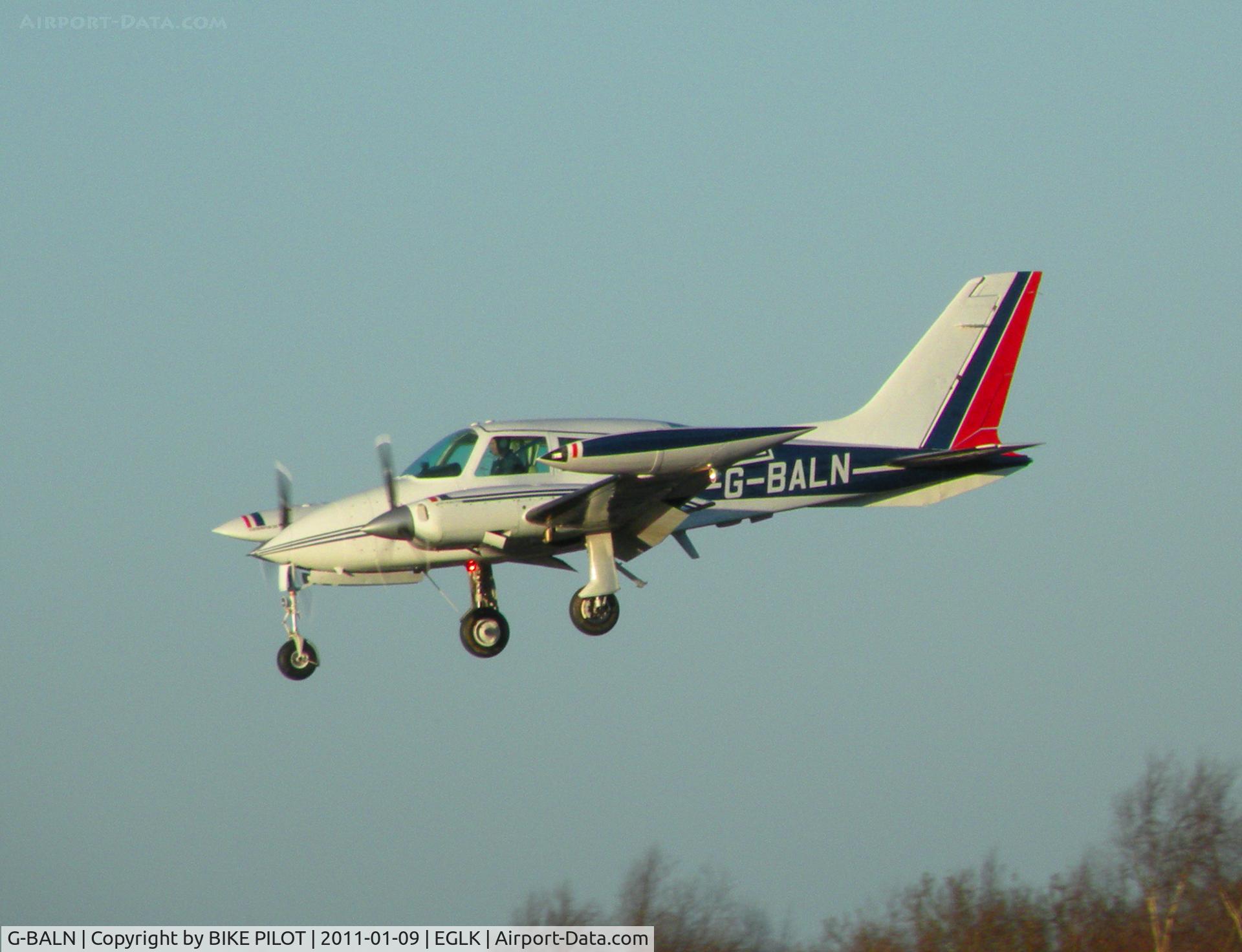 G-BALN, 1973 Cessna T310Q C/N 310Q-0684, T310Q on finals for rwy 25