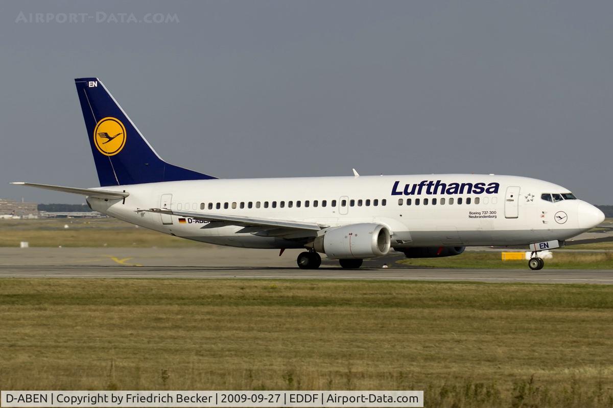 D-ABEN, 1991 Boeing 737-330 C/N 26428, departing via RW18W