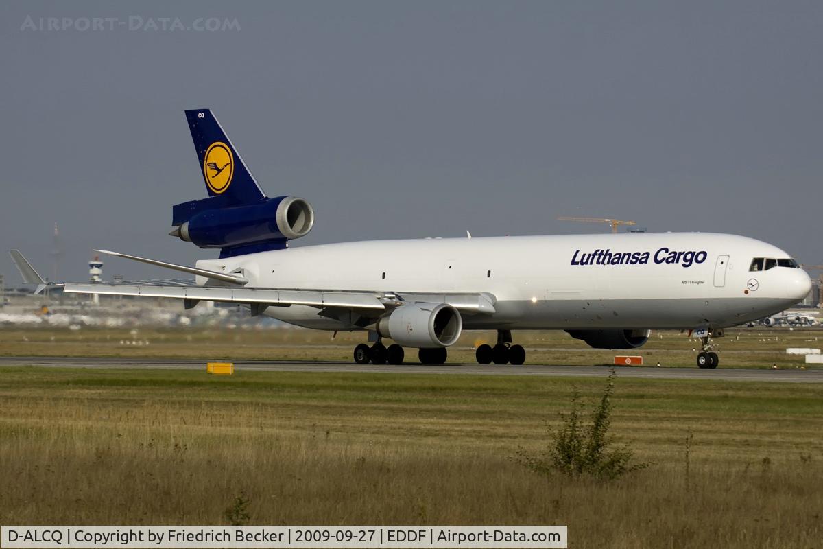 D-ALCQ, 1993 McDonnell Douglas MD-11F C/N 48431, departing via RW18W