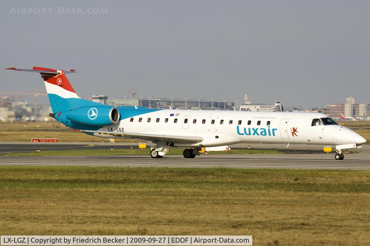 LX-LGZ, 2000 Embraer EMB-145LU (ERJ-145LU) C/N 145258, departing via RW18W