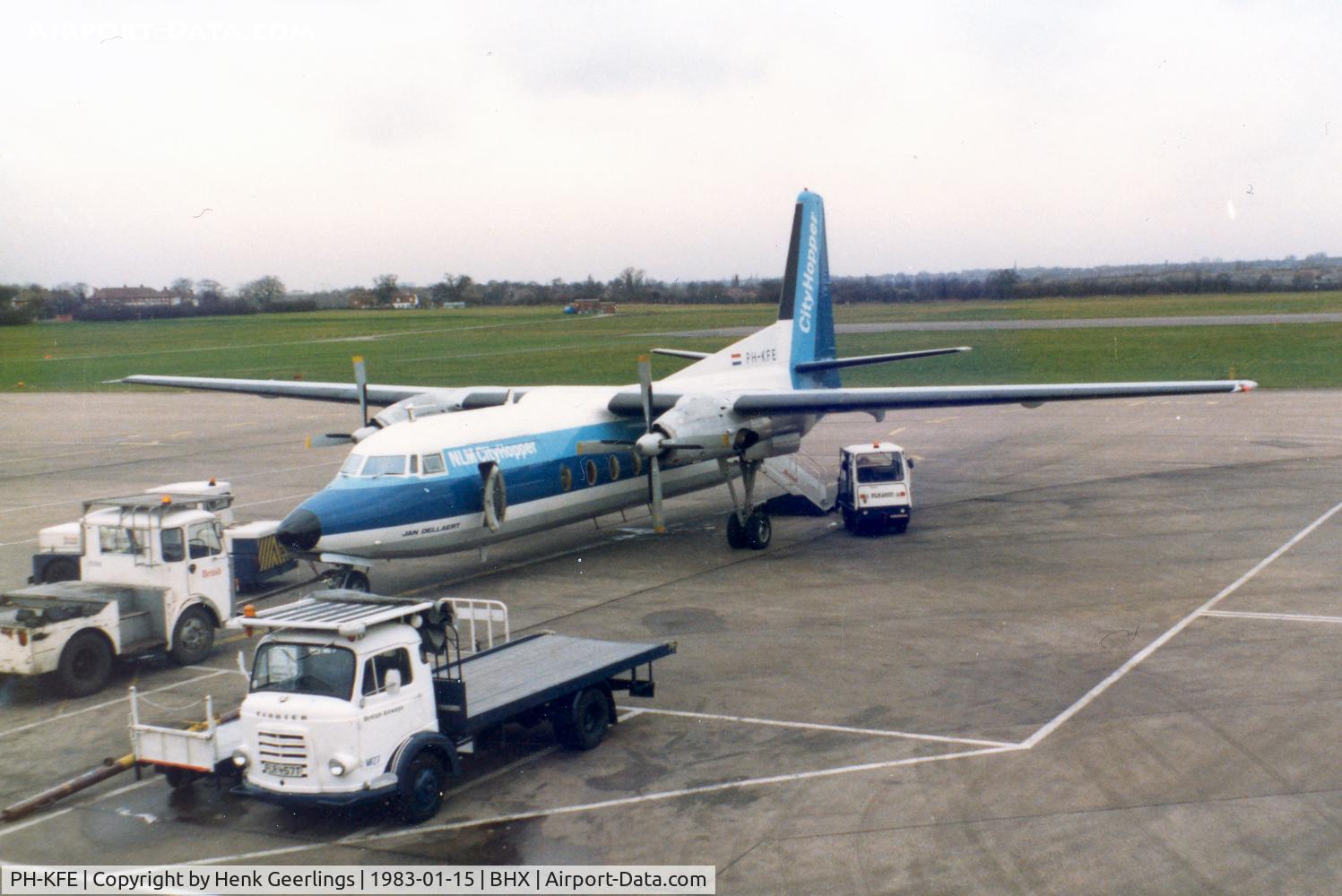 PH-KFE, 1968 Fokker F.27-600 Friendship C/N 10351, F-27 at BHX , Jan '83