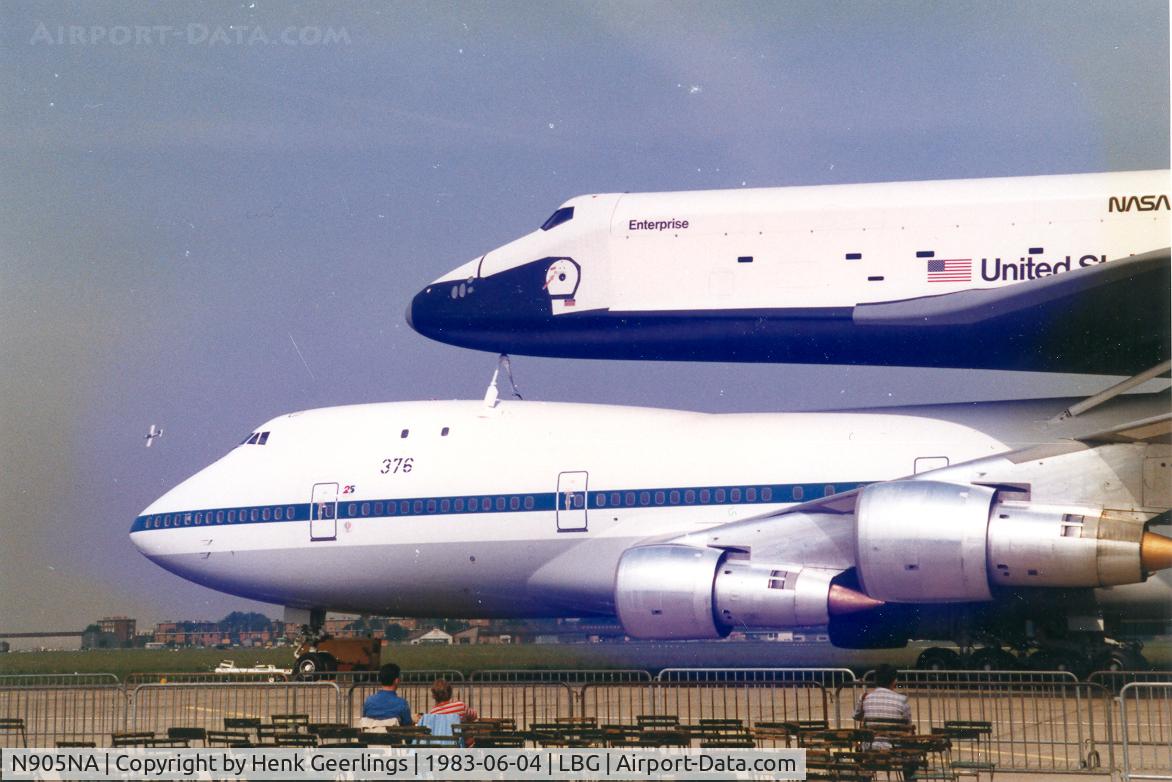 N905NA, 1970 Boeing 747-123 C/N 20107, N905NA , B747 SCA - Shuttle Carrier Aircraft , B747-123(SCA) - 376 , cn 20107-86 , Le Bourget 04 jun1983