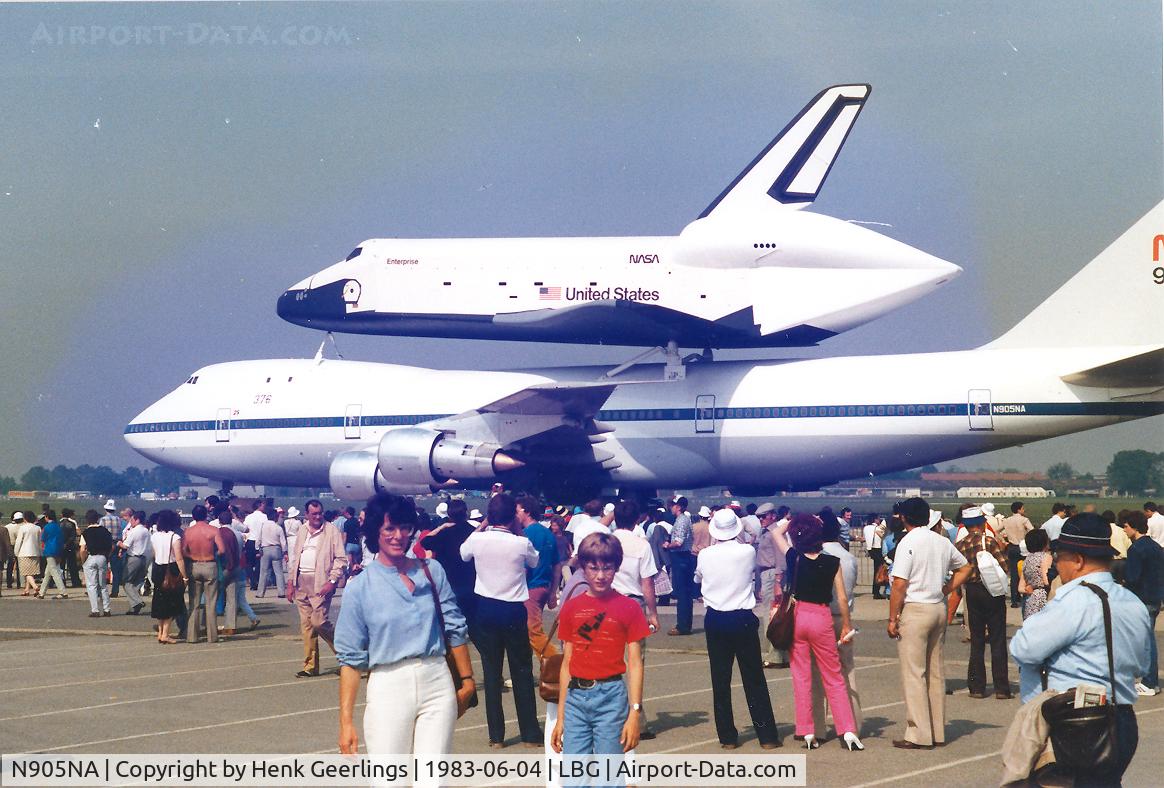 N905NA, 1970 Boeing 747-123 C/N 20107, N905NA , B747 SCA - Shuttle Carrier Aircraft , B747-123(SCA) - 376 , cn 20107-86 , Le Bourget 04 jun1983