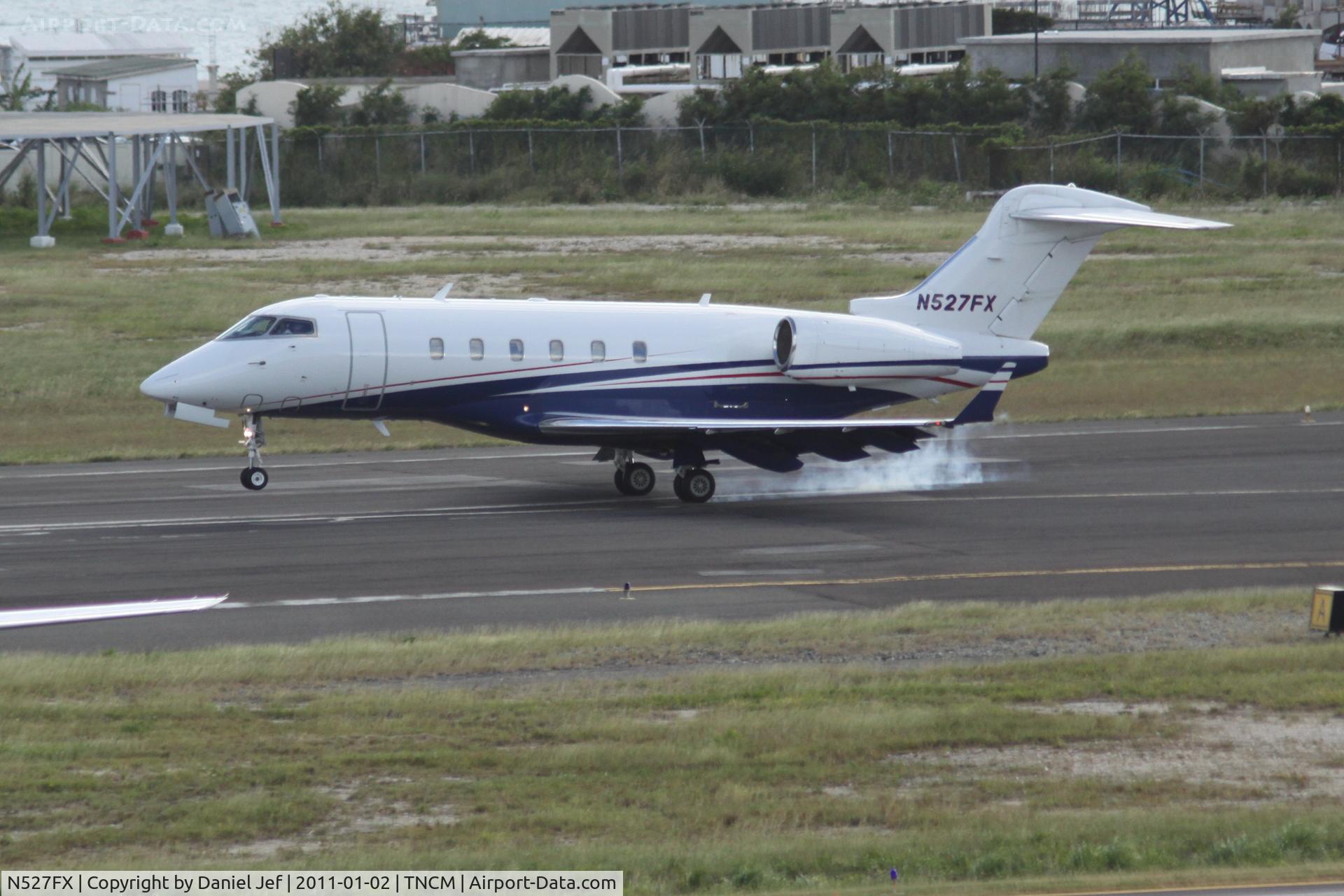 N527FX, 2006 Bombardier Challenger 300 (BD-100-1A10) C/N 20124, N527FX landing at TNCM