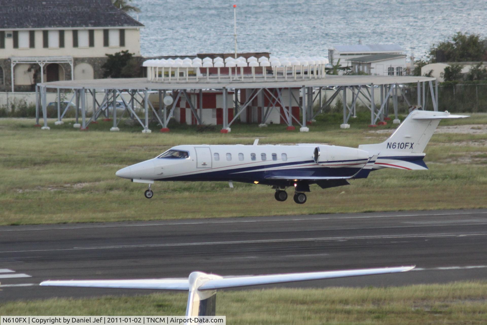 N610FX, 2005 Learjet 45 C/N 45-2027, N610FX landing at TNCM