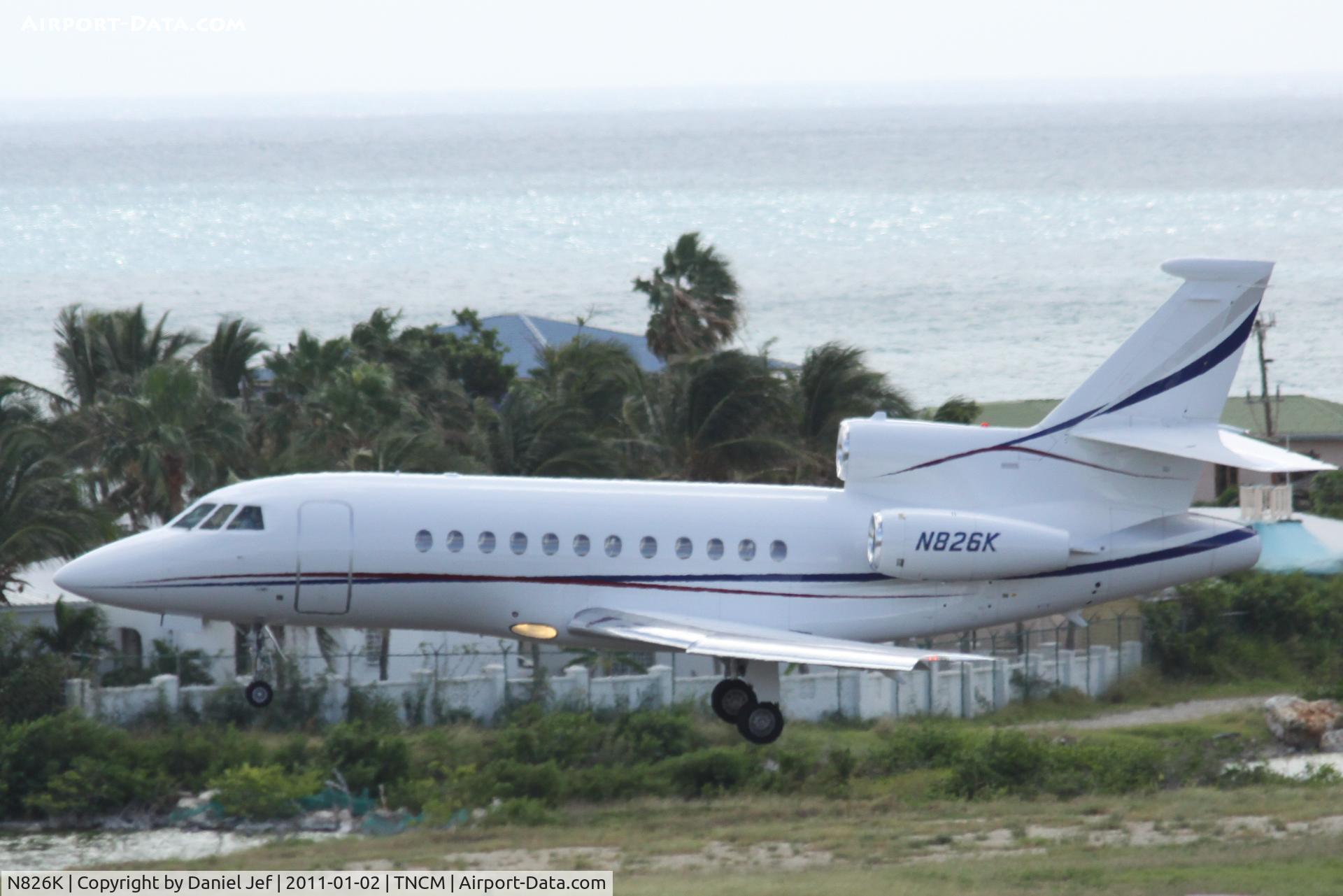 N826K, 1998 Dassault Falcon 900EX C/N 36, N826K landing at TNCM