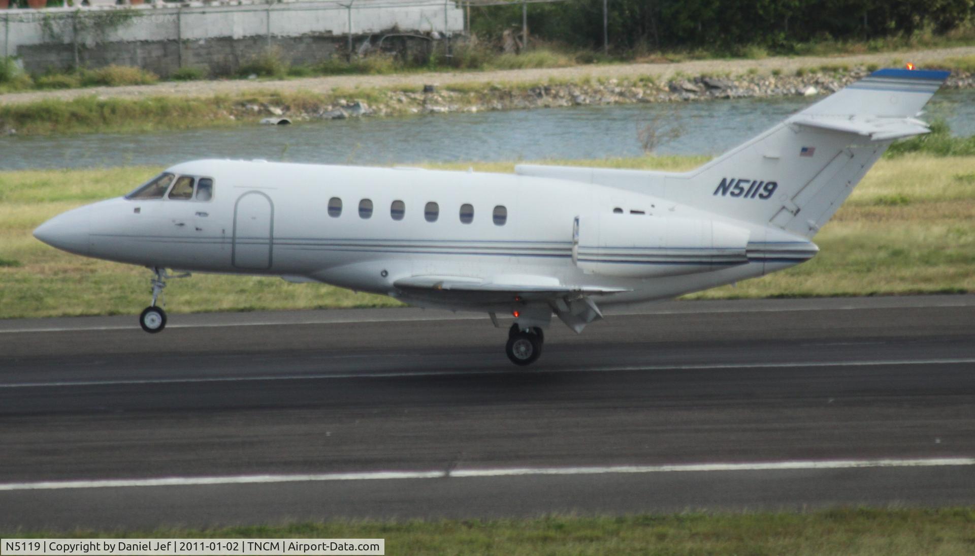 N5119, 1990 British Aerospace BAe.125-800A C/N 258177, N5119 landing at TNCM