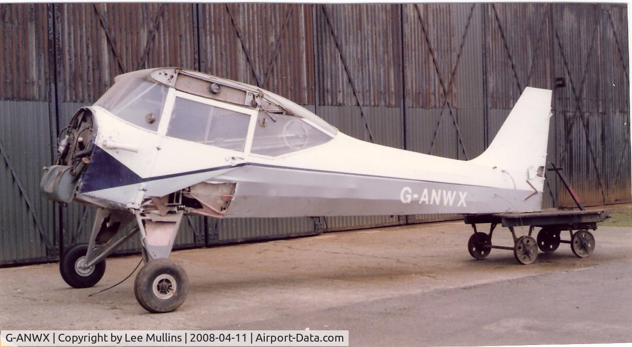 G-ANWX, 1954 Auster J-5L Aiglet Trainer C/N 3131, Airframe at Leicester after forced landing earlier. Purchase from R.N. Aviation by Lee Mullins. Rebuilt at Leicester by R.N. Aviation.