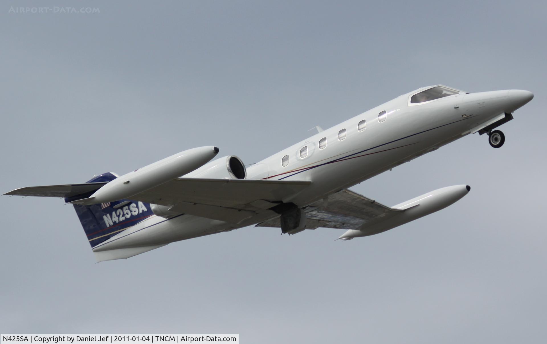 N425SA, 1981 Gates Learjet Corp. 35A C/N 425, N425SA departing TNCM