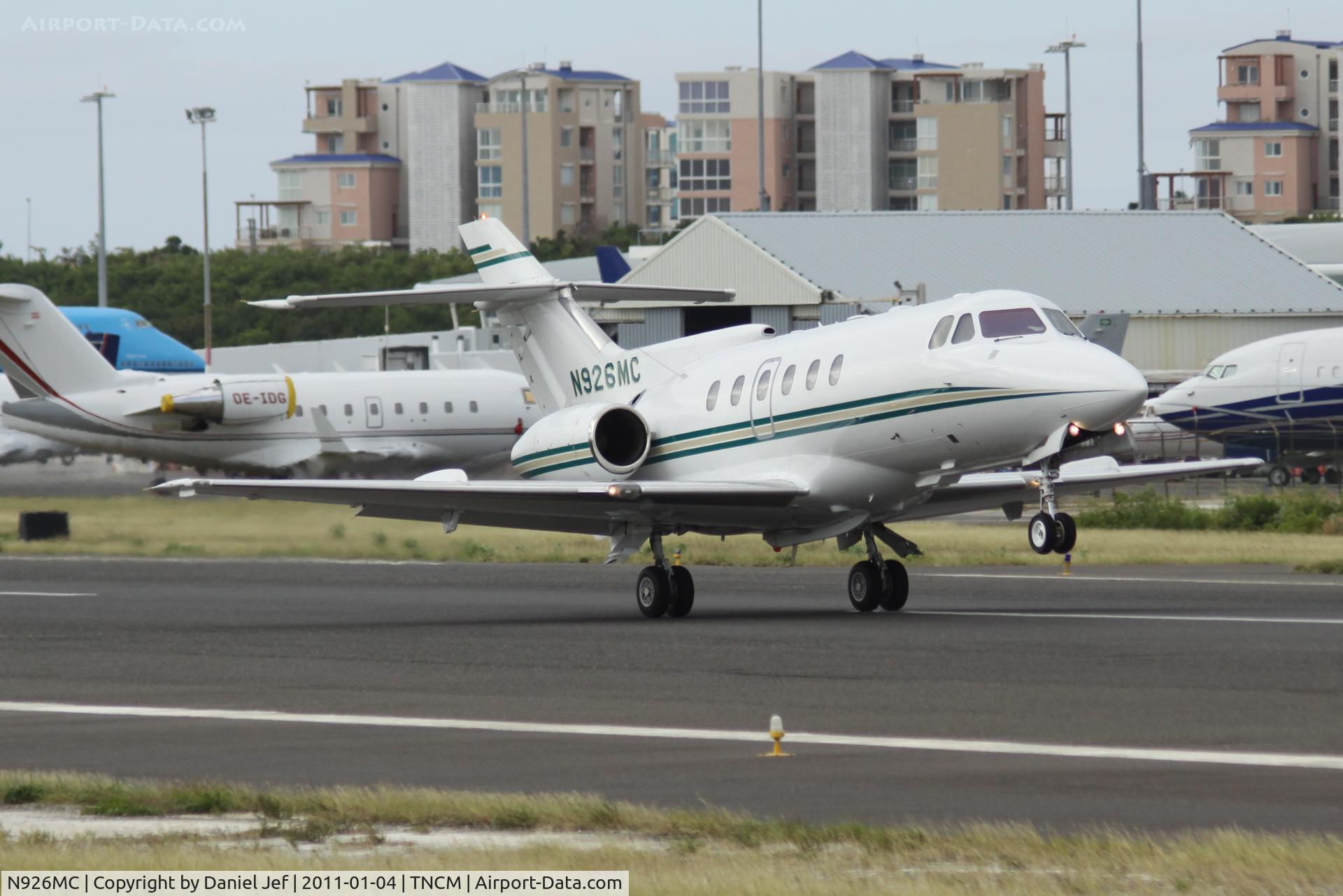 N926MC, 1978 Hawker Siddeley HS.125 Series 700A C/N 257021, N926MC departing TNCM