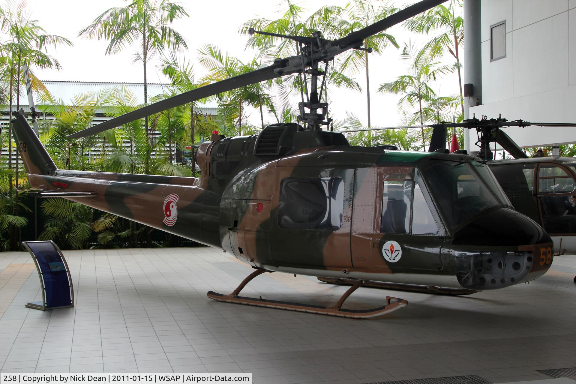 258, Bell UH-1B Iroquois C/N 251, WSAP Republic of Singapore Air Force Museum