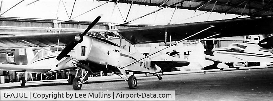 G-AJUL, 1947 Auster J-1N Alpha C/N 2624, Seen here in the hangar at Fairoaks in the 1960's