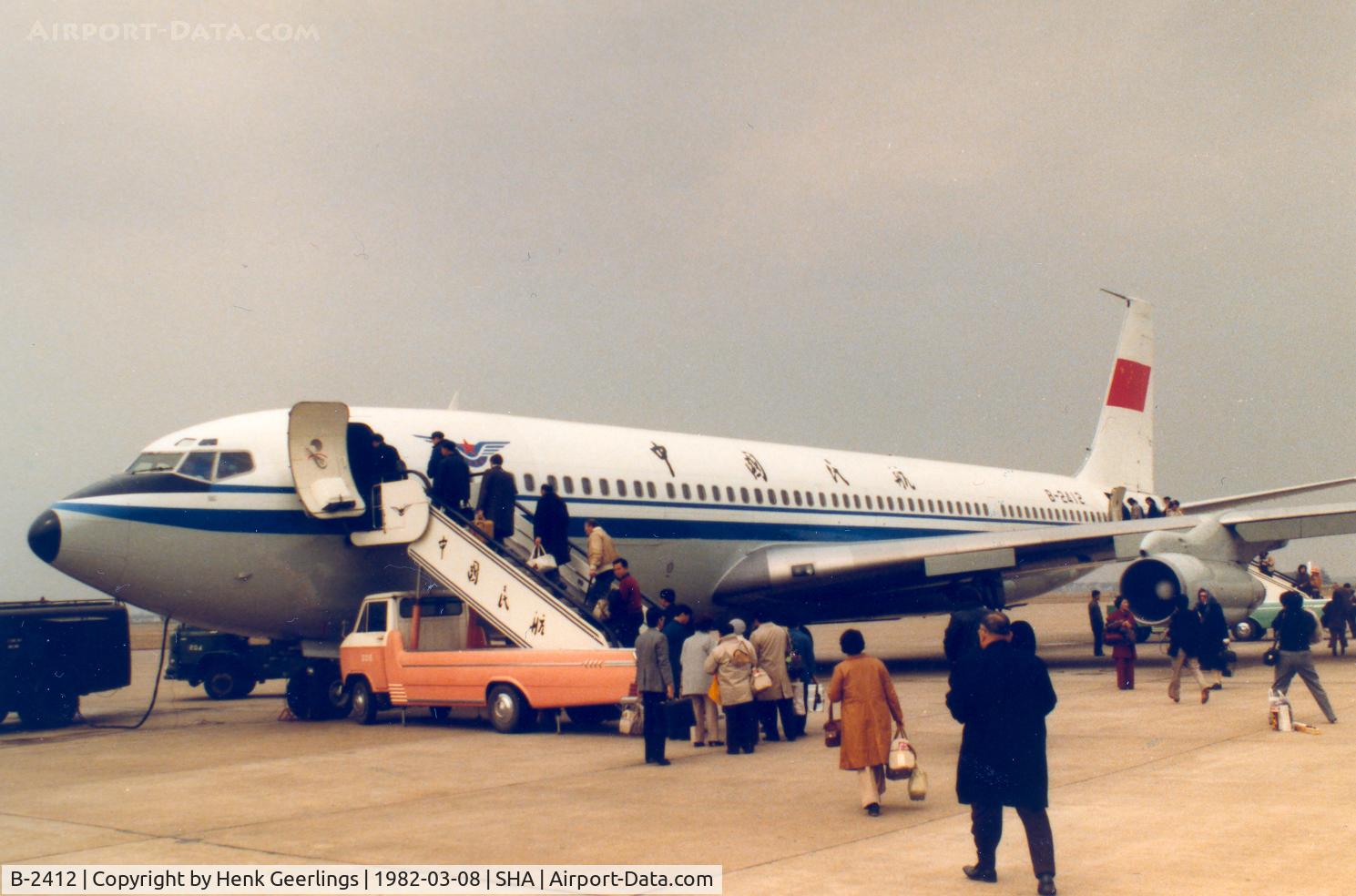 B-2412, 1973 Boeing 707-3J6B C/N 20719, CAAC , flight SHA - PEK