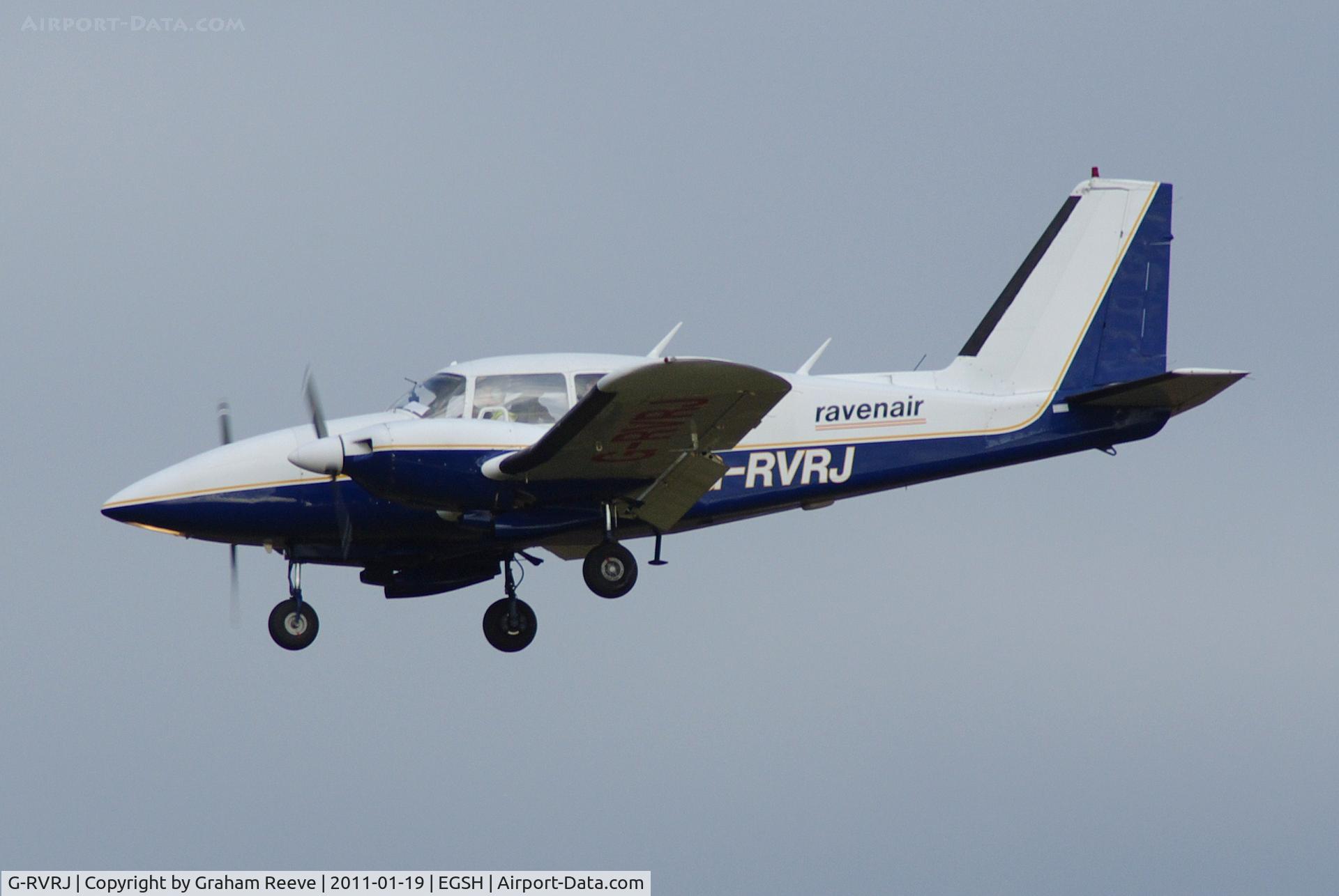 G-RVRJ, 1973 Piper PA-23-250 Aztec E C/N 27-7305004, About to touch down.