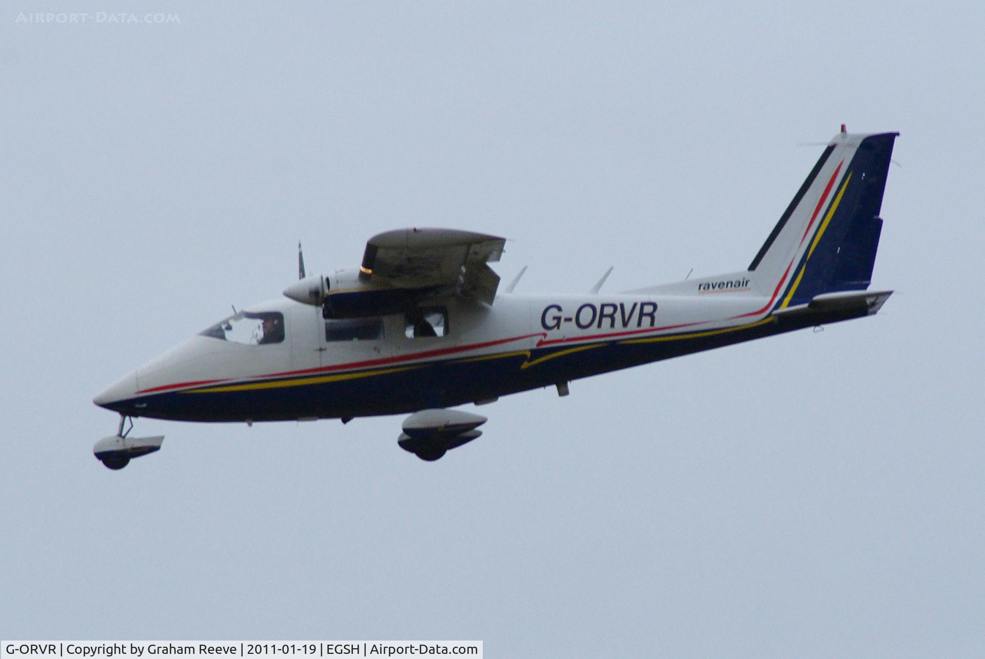 G-ORVR, 1977 Partenavia P-68B Victor C/N 115, Landing at Norwich.