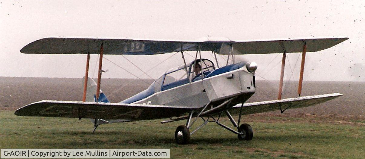 G-AOIR, 1943 Thruxton Jackaroo C/N 82882, At Meppershall after overhaul and re-painting in silver & blue scheme.