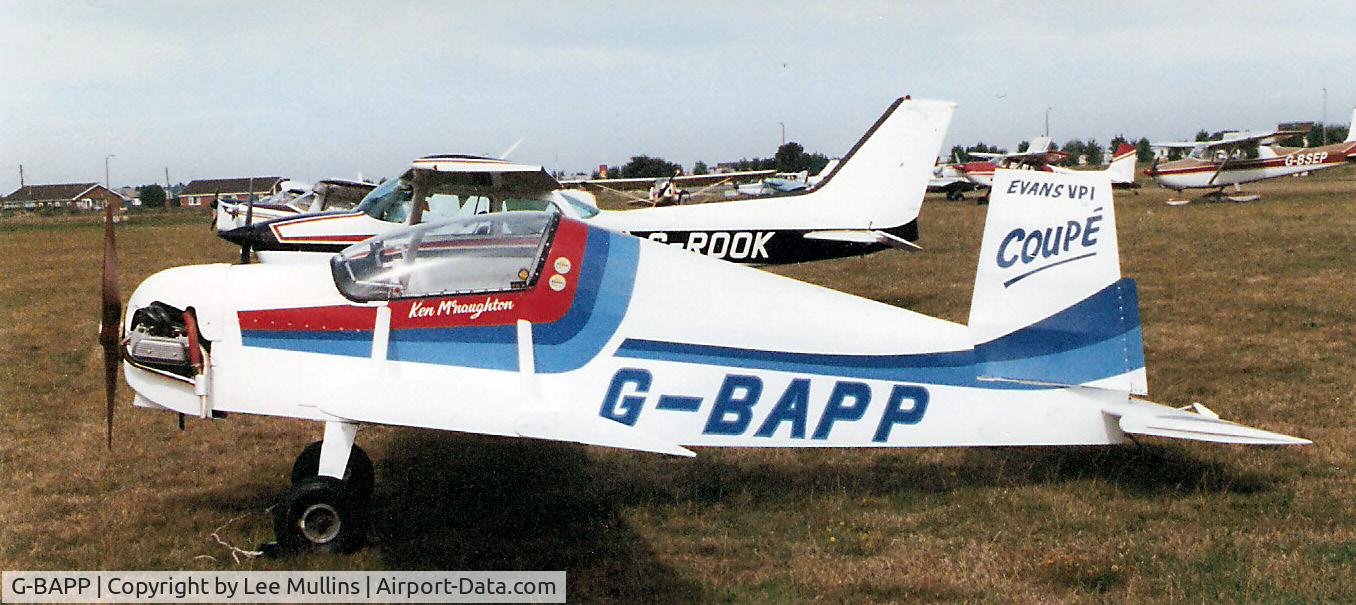 G-BAPP, 1974 Evans VP-1 Coupe C/N PFA 1580, Seen at Cranfield PFA Rally.